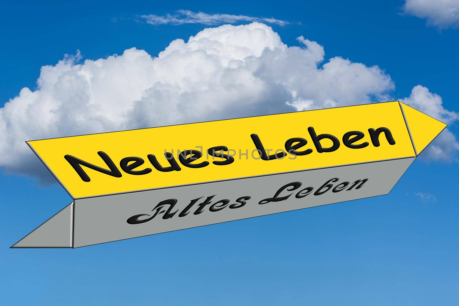 Street sign caption in german - new against old life by JFsPic