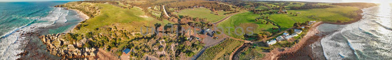 Panoramic aerial view of Kangaroo Island Beach, Australia by jovannig