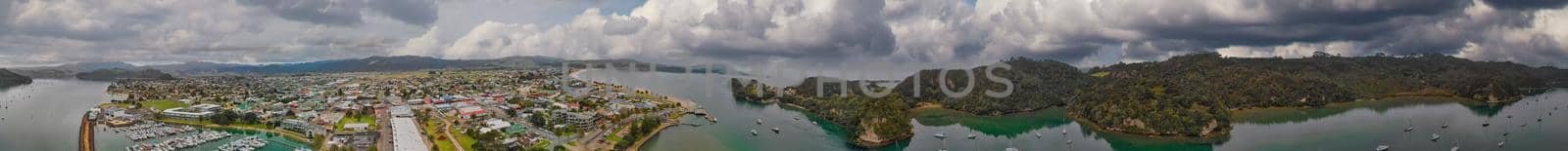 Panoramic aerial view of Whitianga and Mercury Bay, New Zealand North Island by jovannig