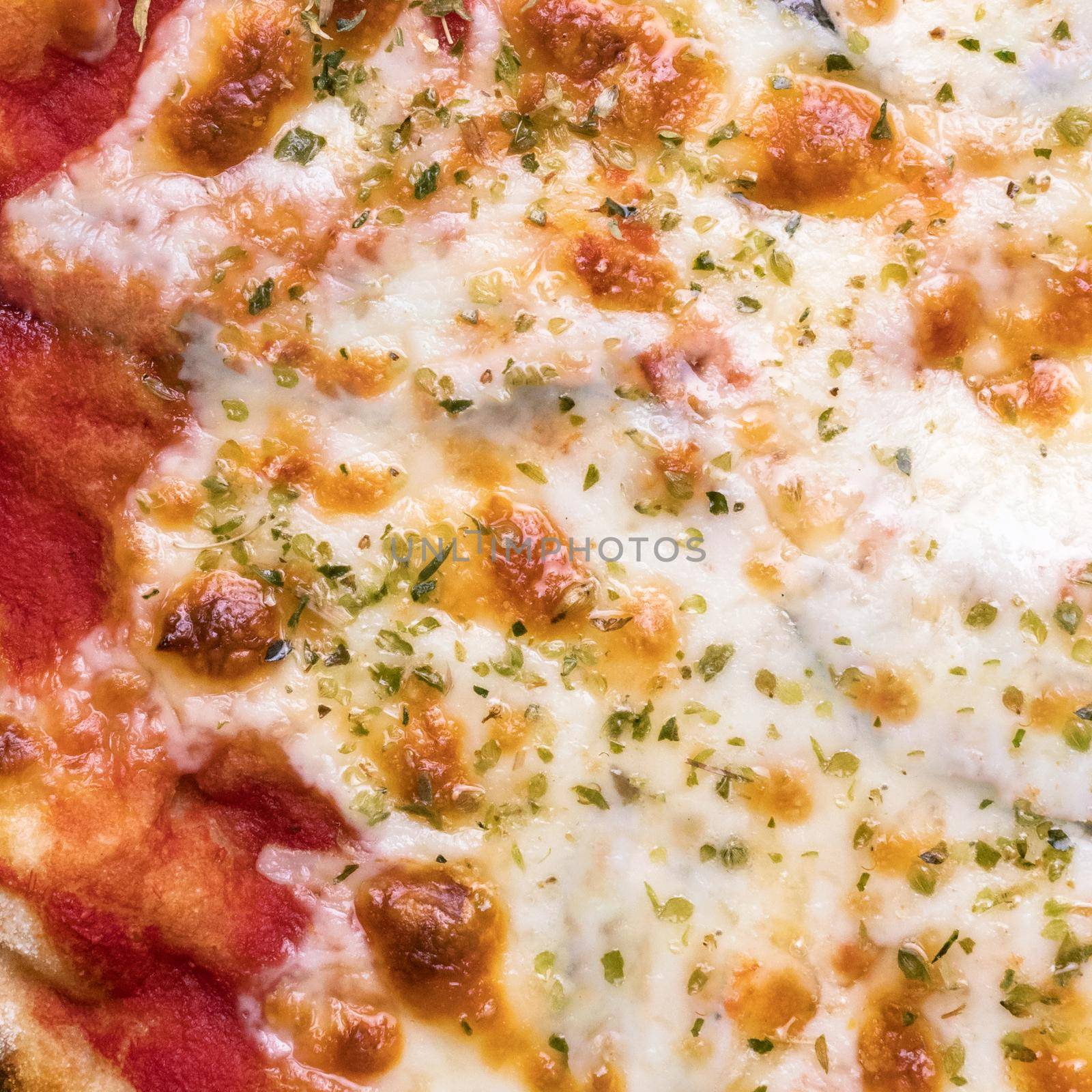 Pizza background. Italian Pizza Margherita with tomatoes and mozzarella. Flat lay. Top view.