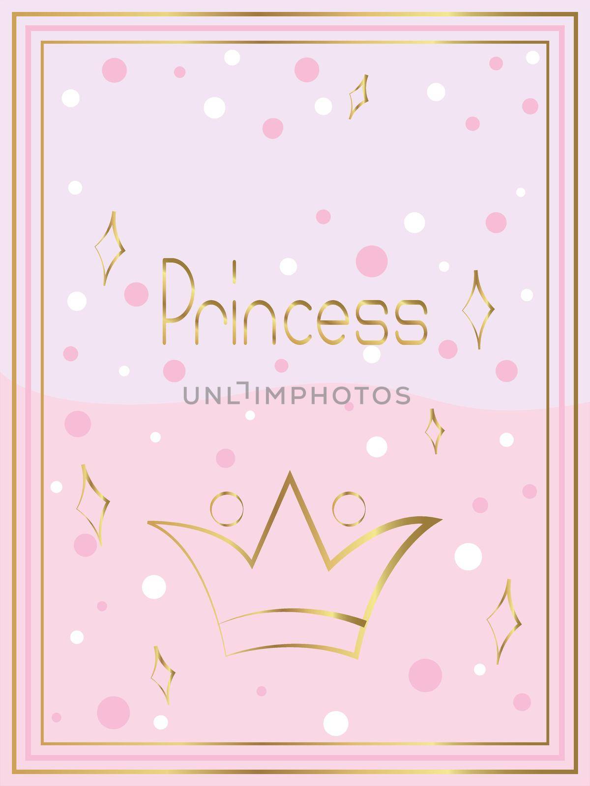 princess greeting card for girls of little age