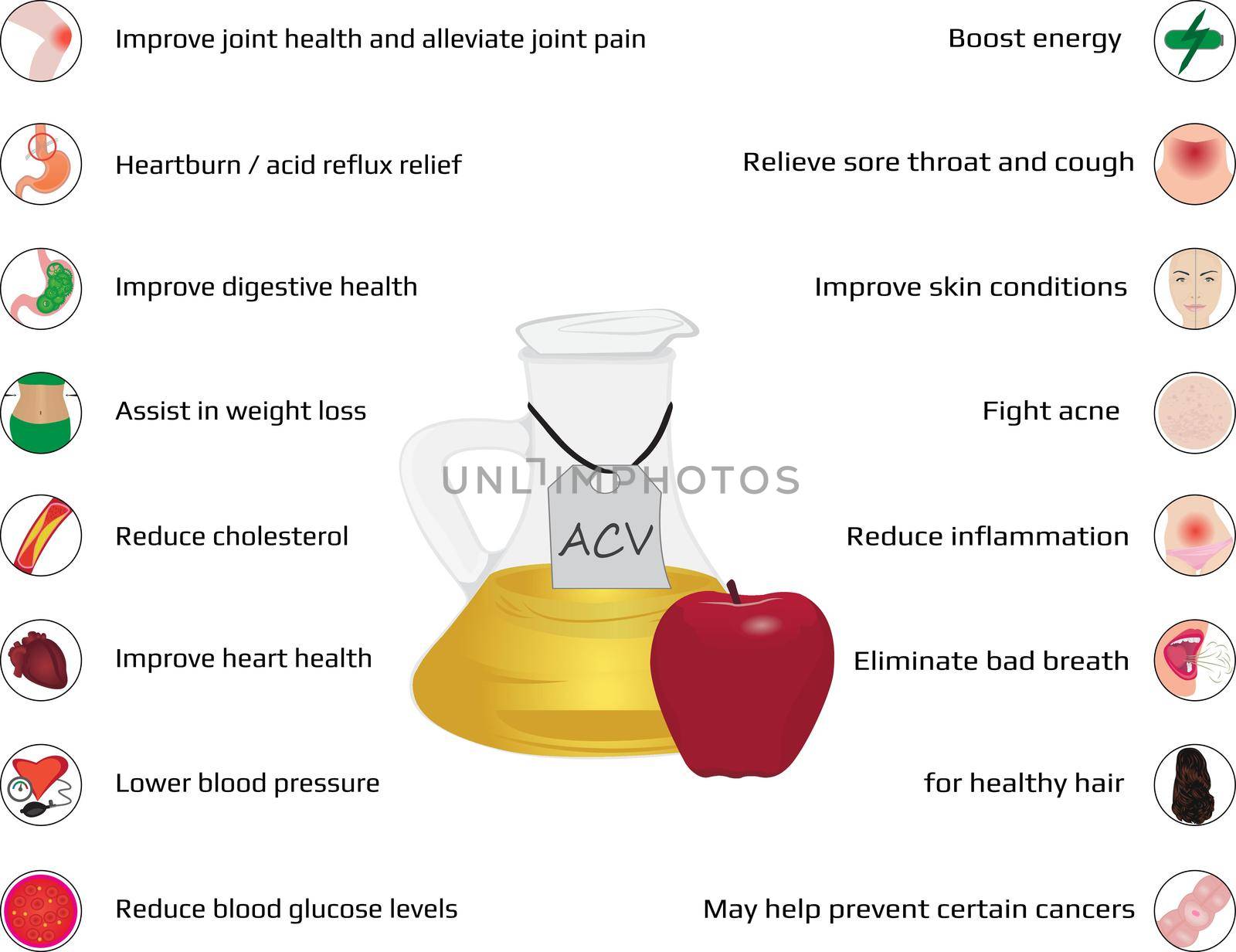 ACV benefits of cider vinegar consumption infographics