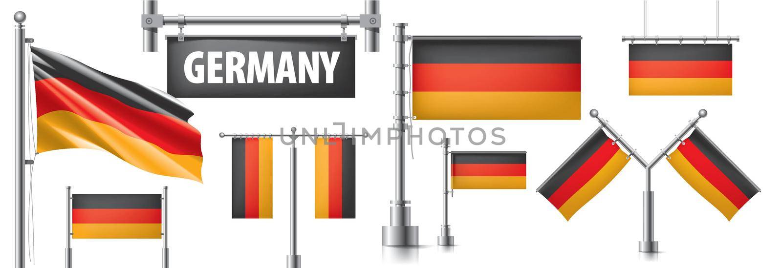 Vector set of the national flag of Germany in various creative designs by butenkow