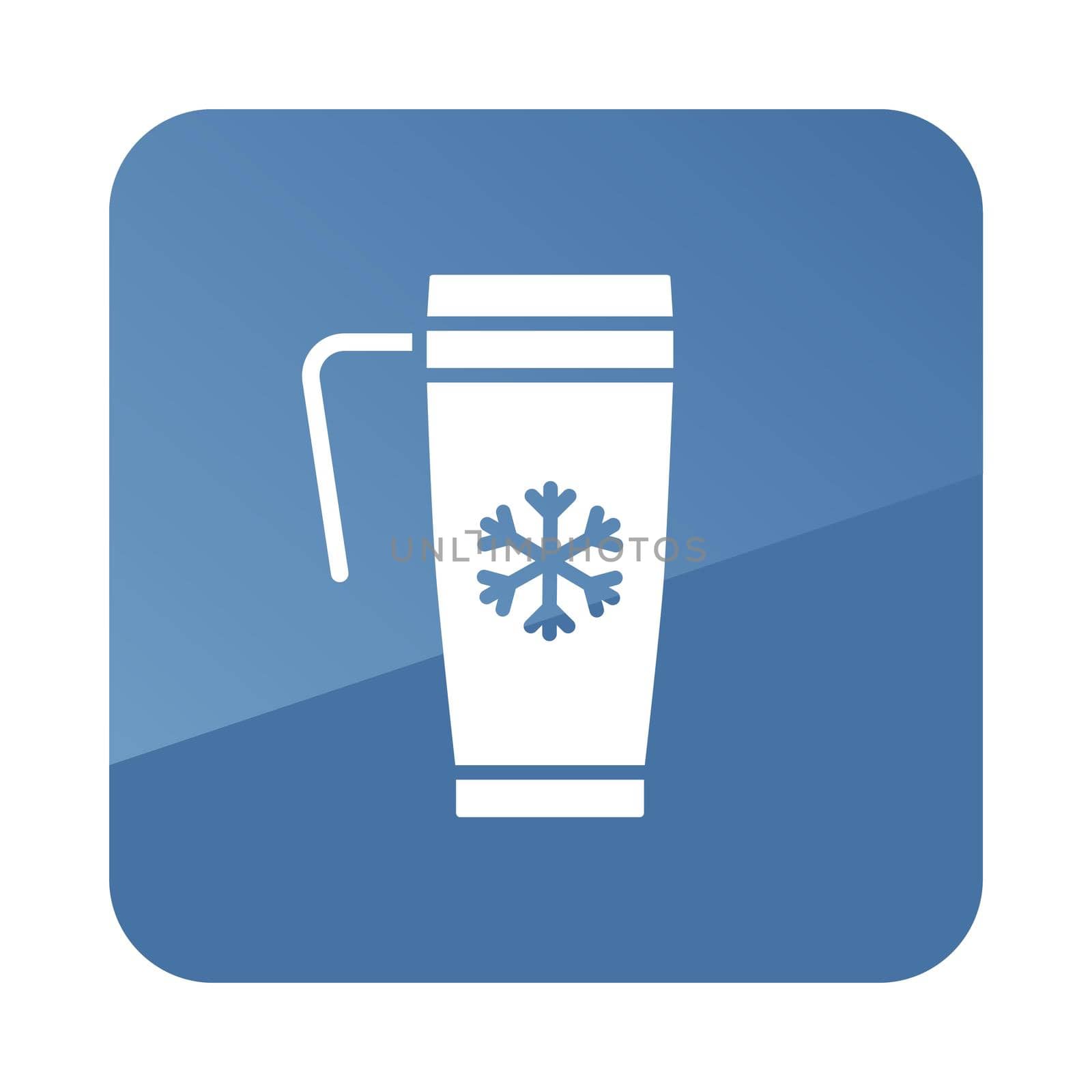 Travel thermo cup vector icon. Winter sign by nosik