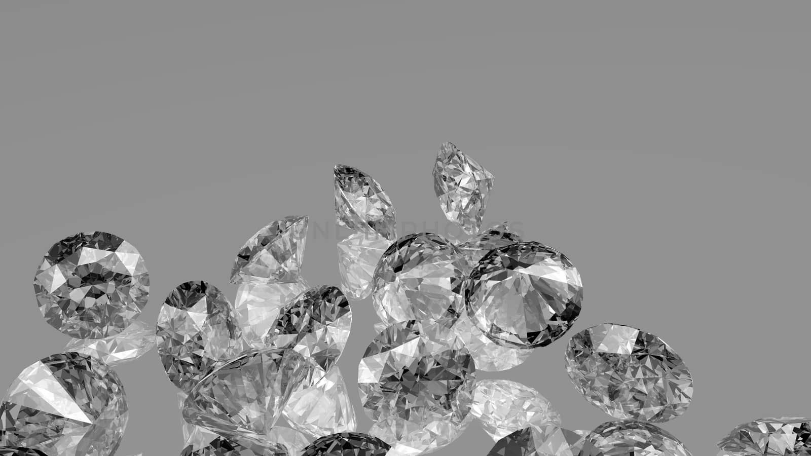 Collection of shiny gemstone diamond crystal on pinkish background. Jewelry background with diamonds.