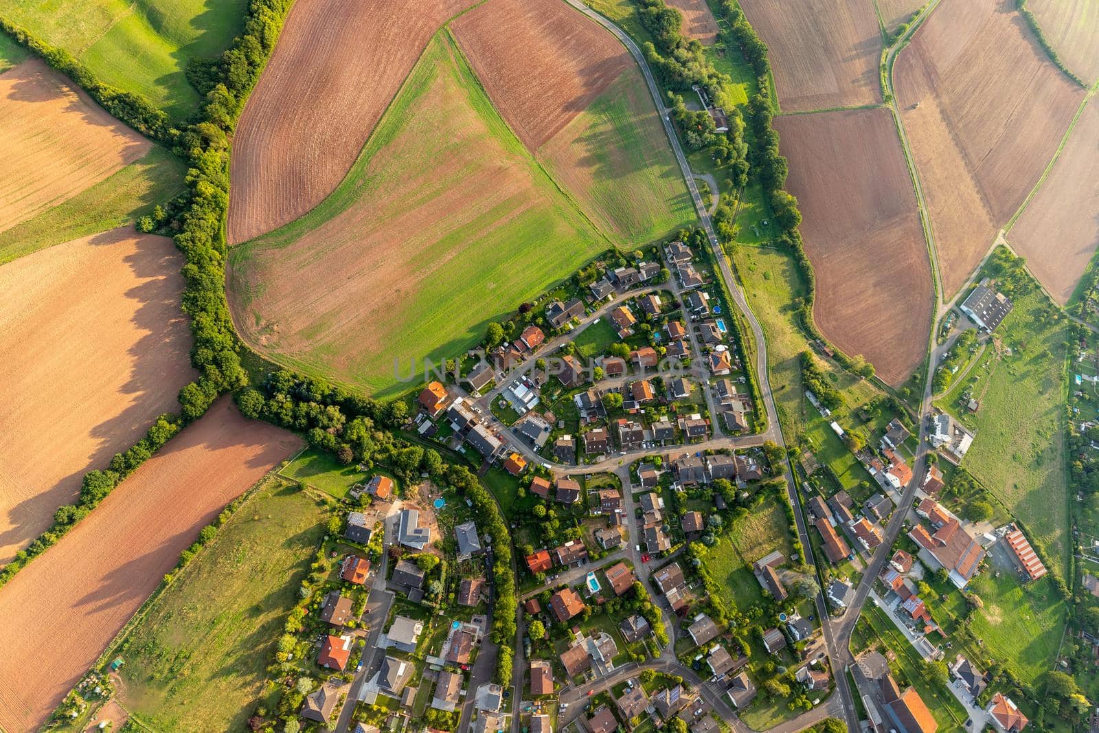 Aerial view at a landscape in Germany, Rhineland Palatinate by reinerc