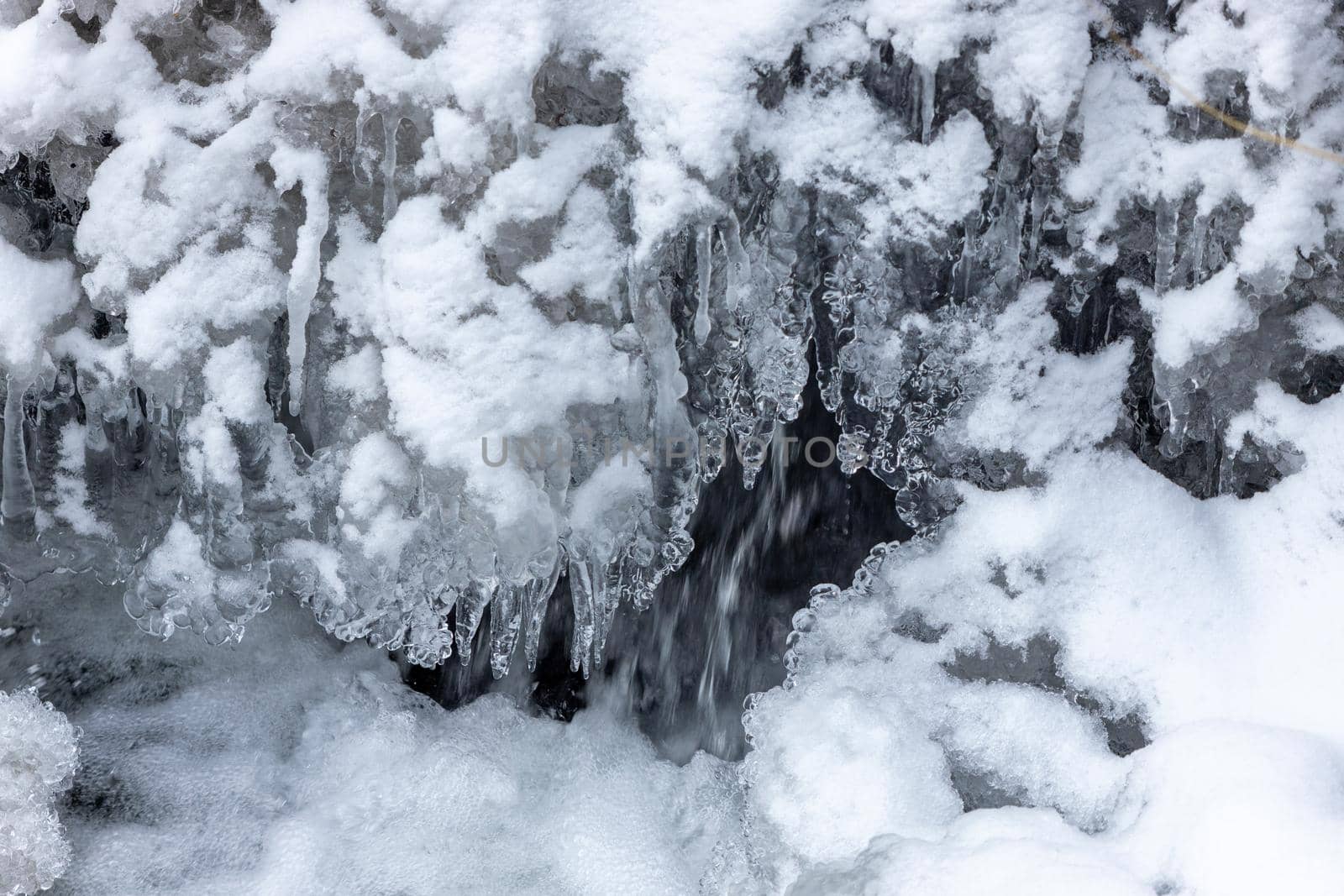 Icicles, ice formations at Tiefenbach near Bernkastel-Kues on the Mosel