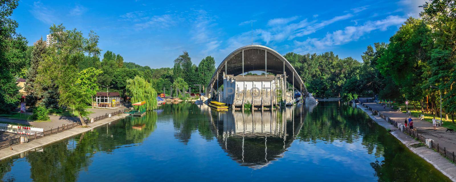 Dnipro, Ukraine 07.18.2020. Lazarus Globa Public Park in Dnipro, Ukraine, on a sunny summer morning