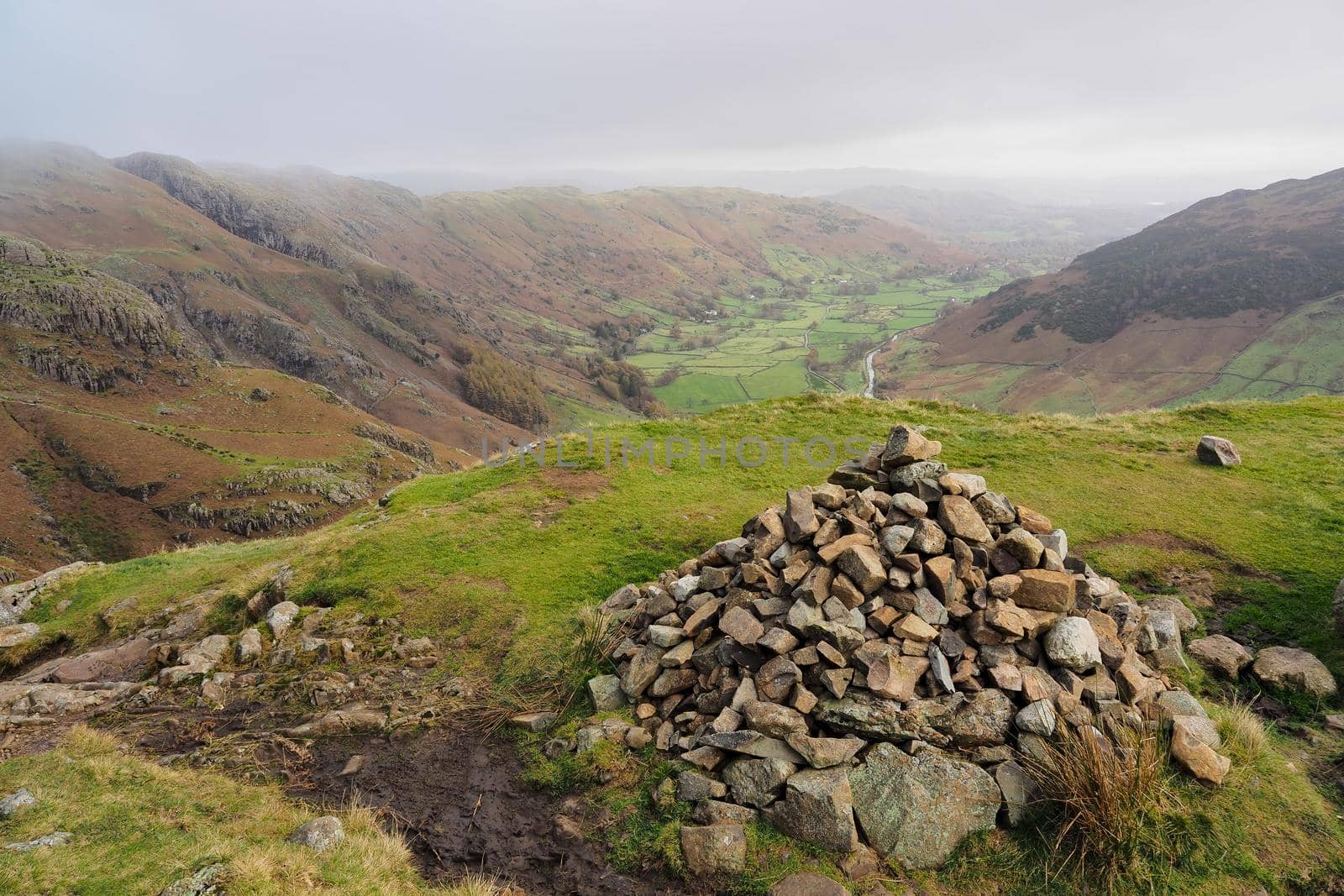 Great Langdale valley on the way up to Loft Crag, Langdale Pikes, Lake District by PhilHarland