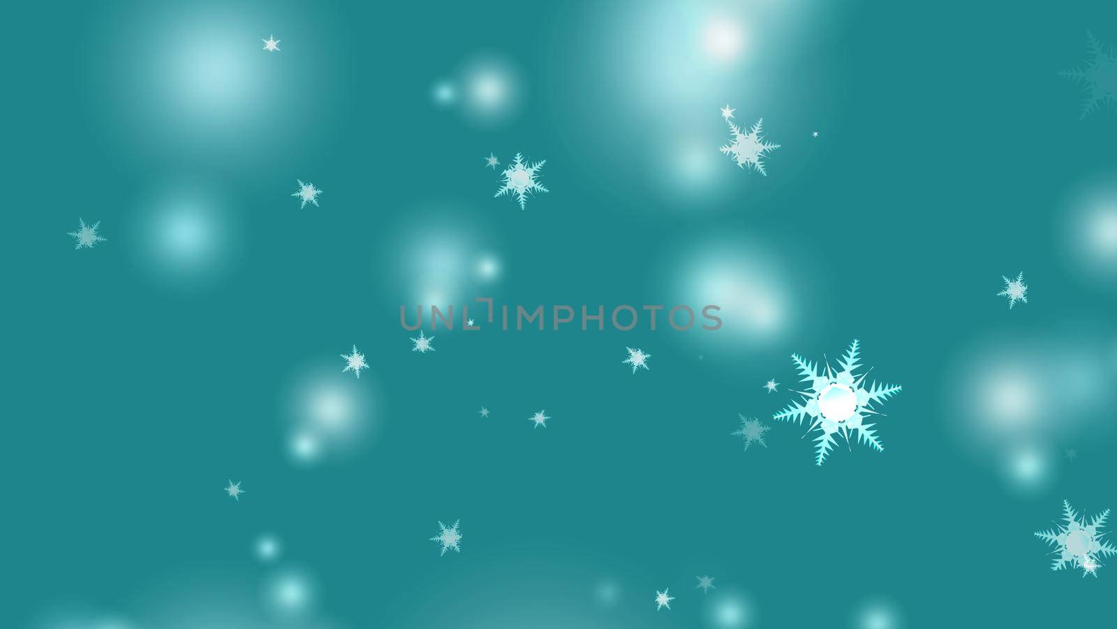 snowflake six star twelve branch short thorn wing falling ice dust particles element for Christmas festival dark cyan background