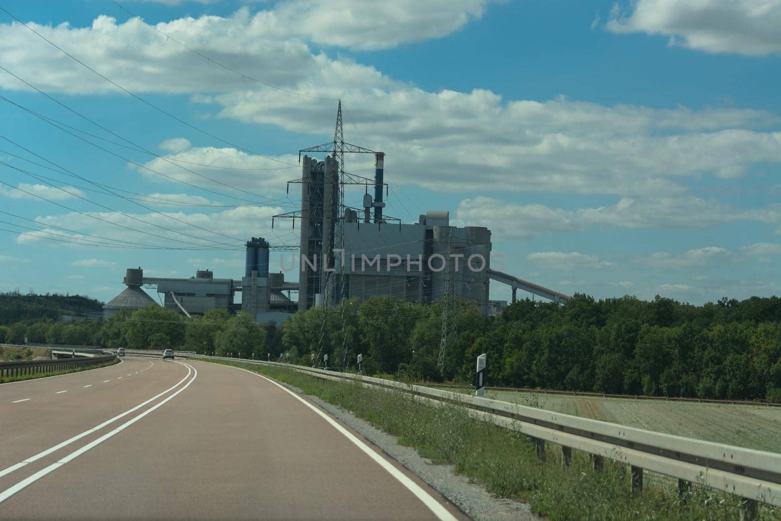 Power station near motorway in Germany