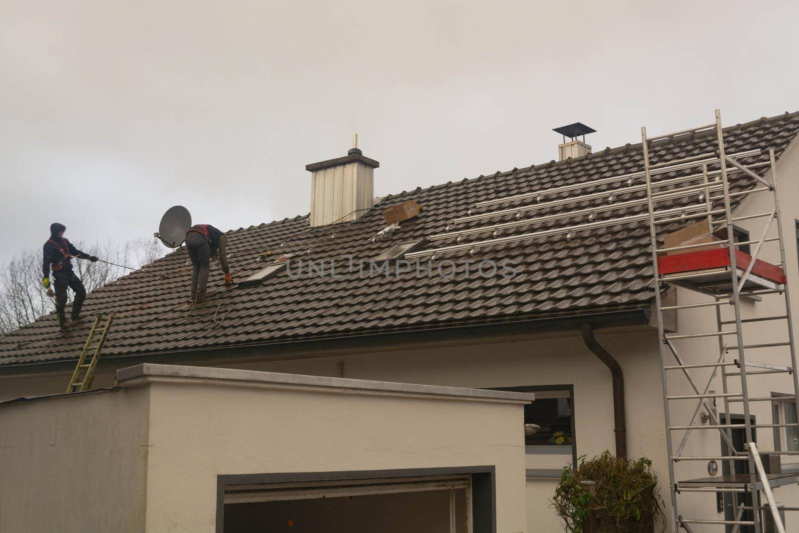 PV system during assembly by JFsPic