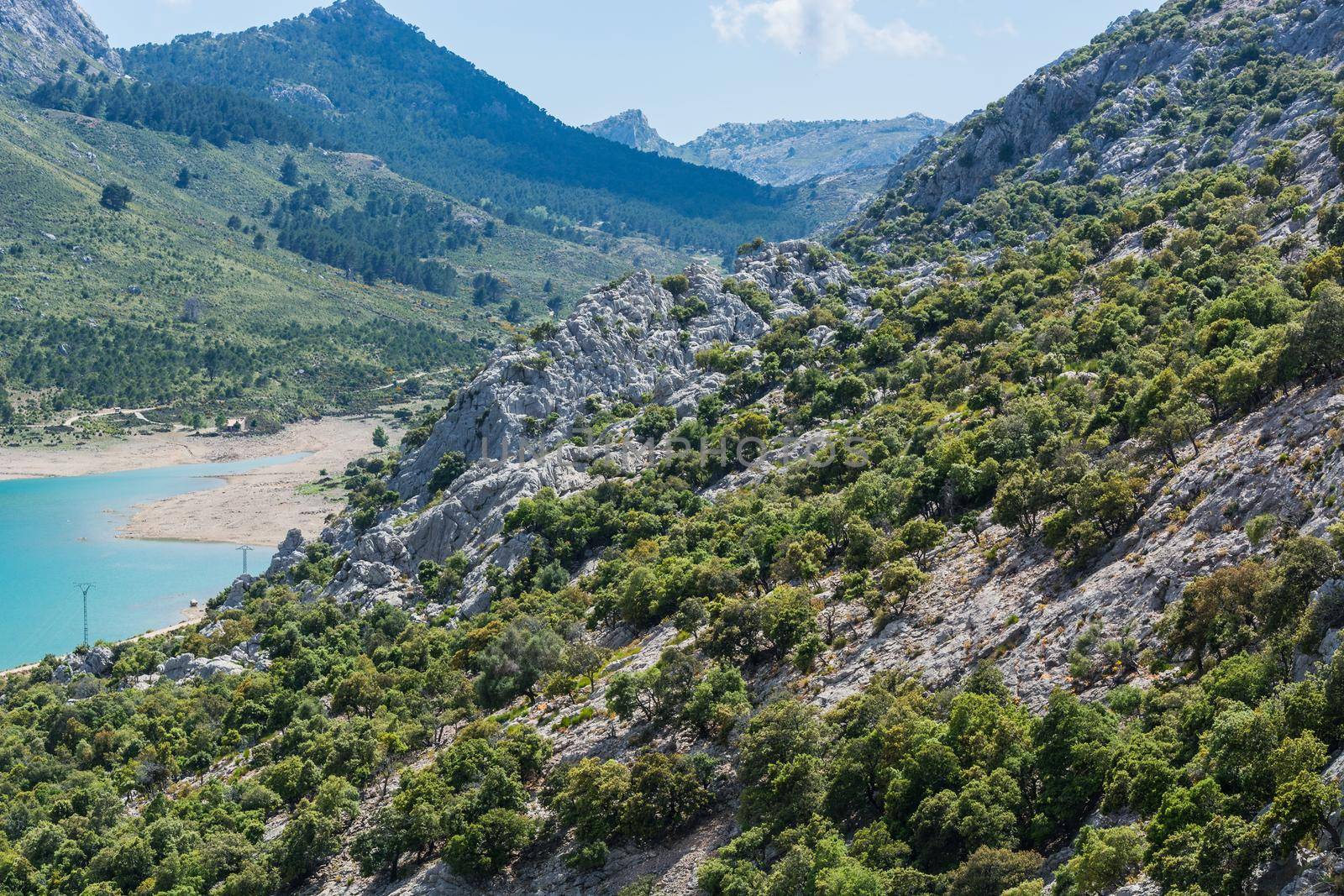 The artificial-scale Cuber reservoir in the Sierra de Tramuntana, Mallorca, Spain