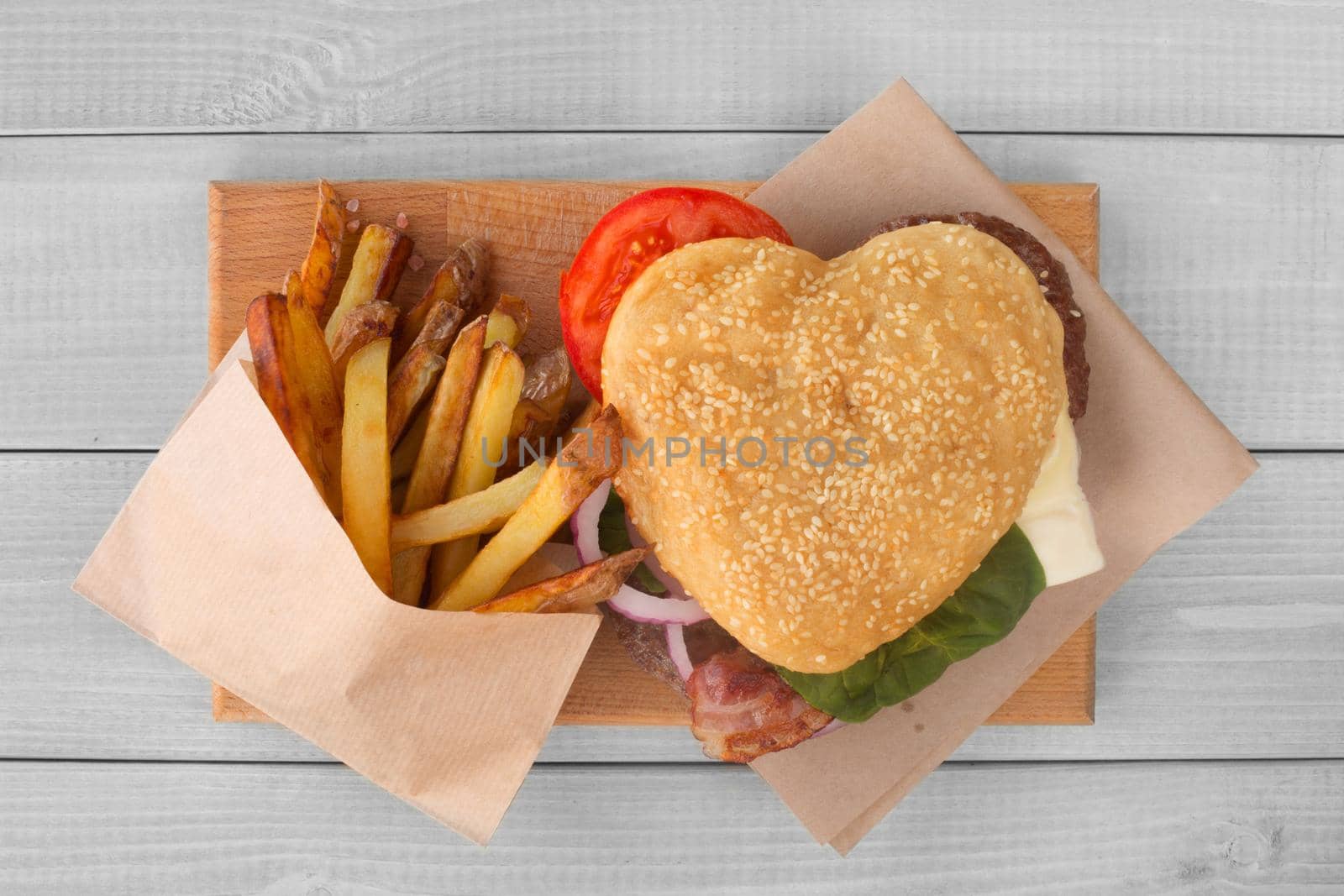 Heart shape love hamburger by destillat