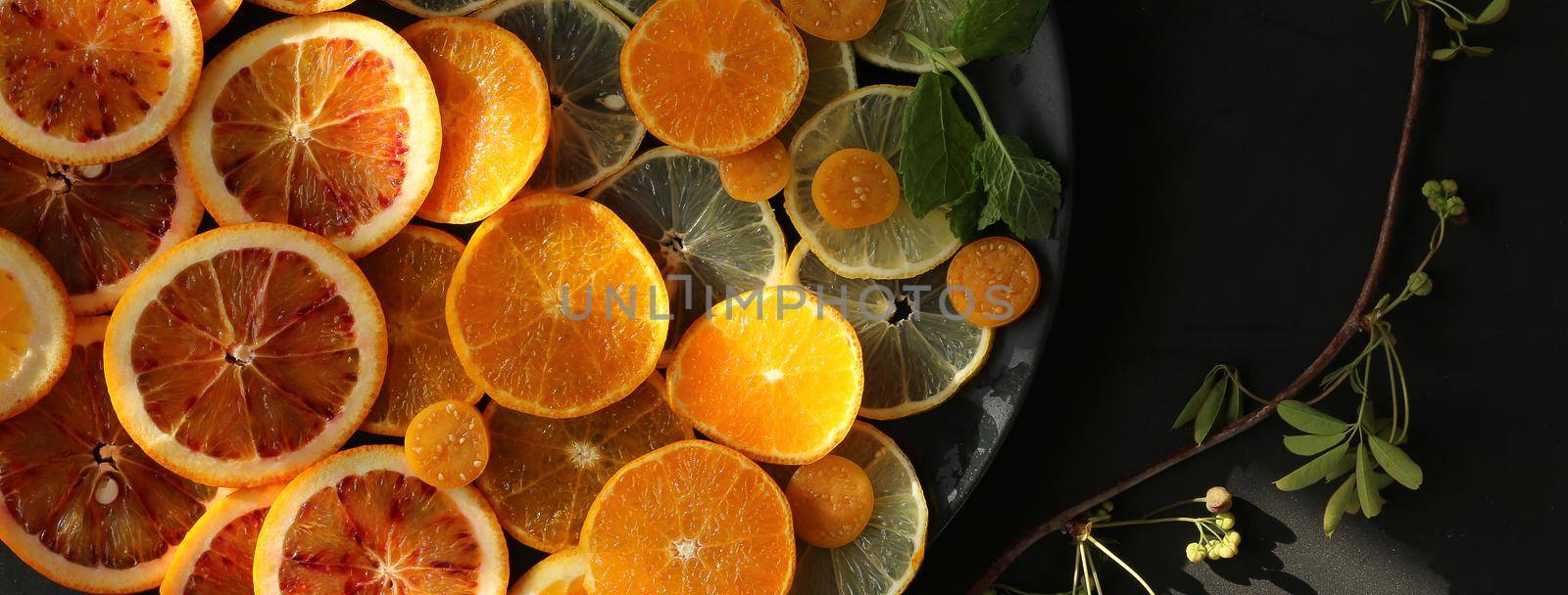 Summer autumn background with citrus by NelliPolk