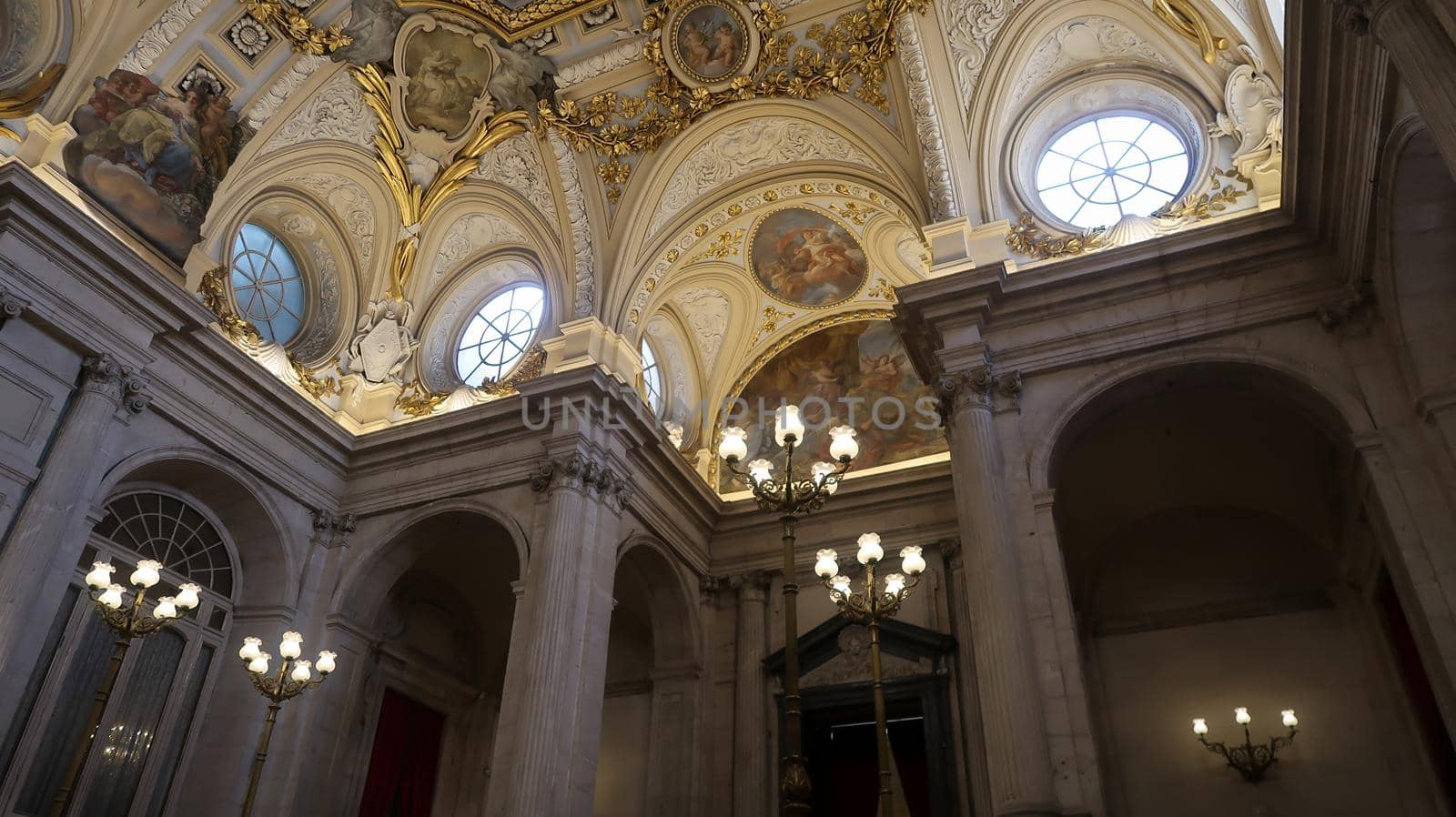 Madrid, Spain - 21 - September - 2020: Interior view of the Royal Palace of Madrid by codrinn