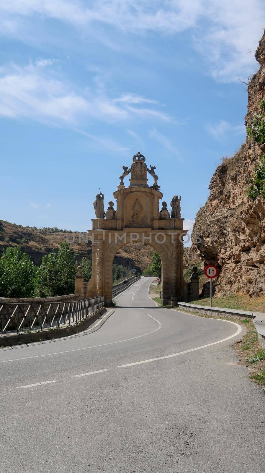 Old ancient entry gate to the city of Segovia, Spain