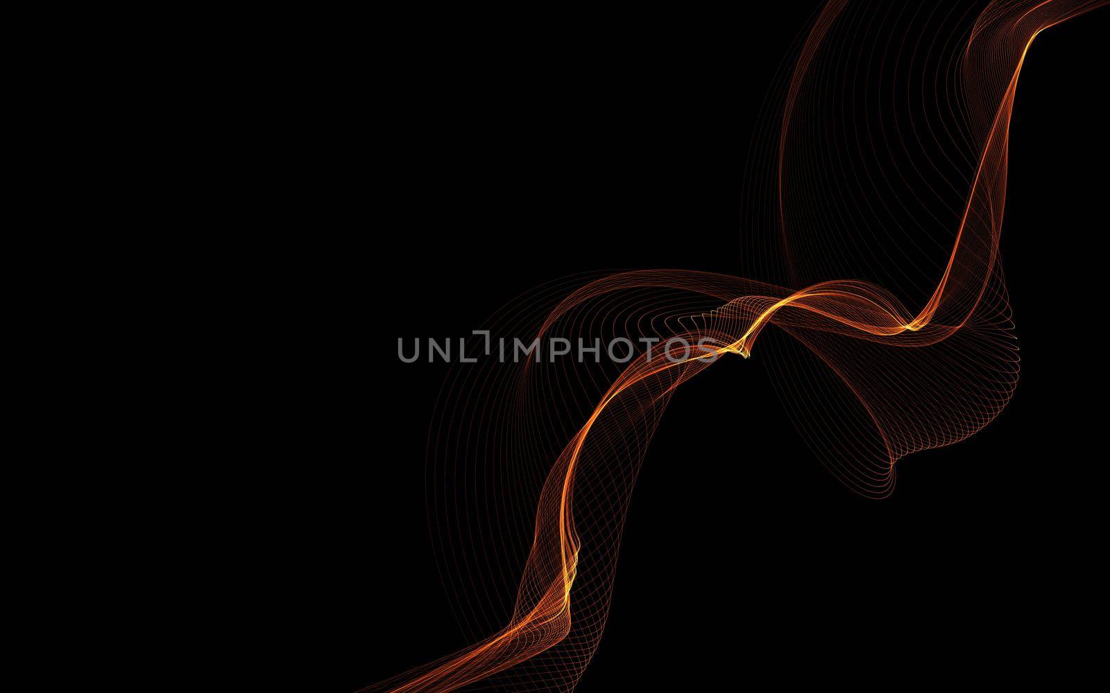 Dark abstract background with a glowing abstract waves by teerawit