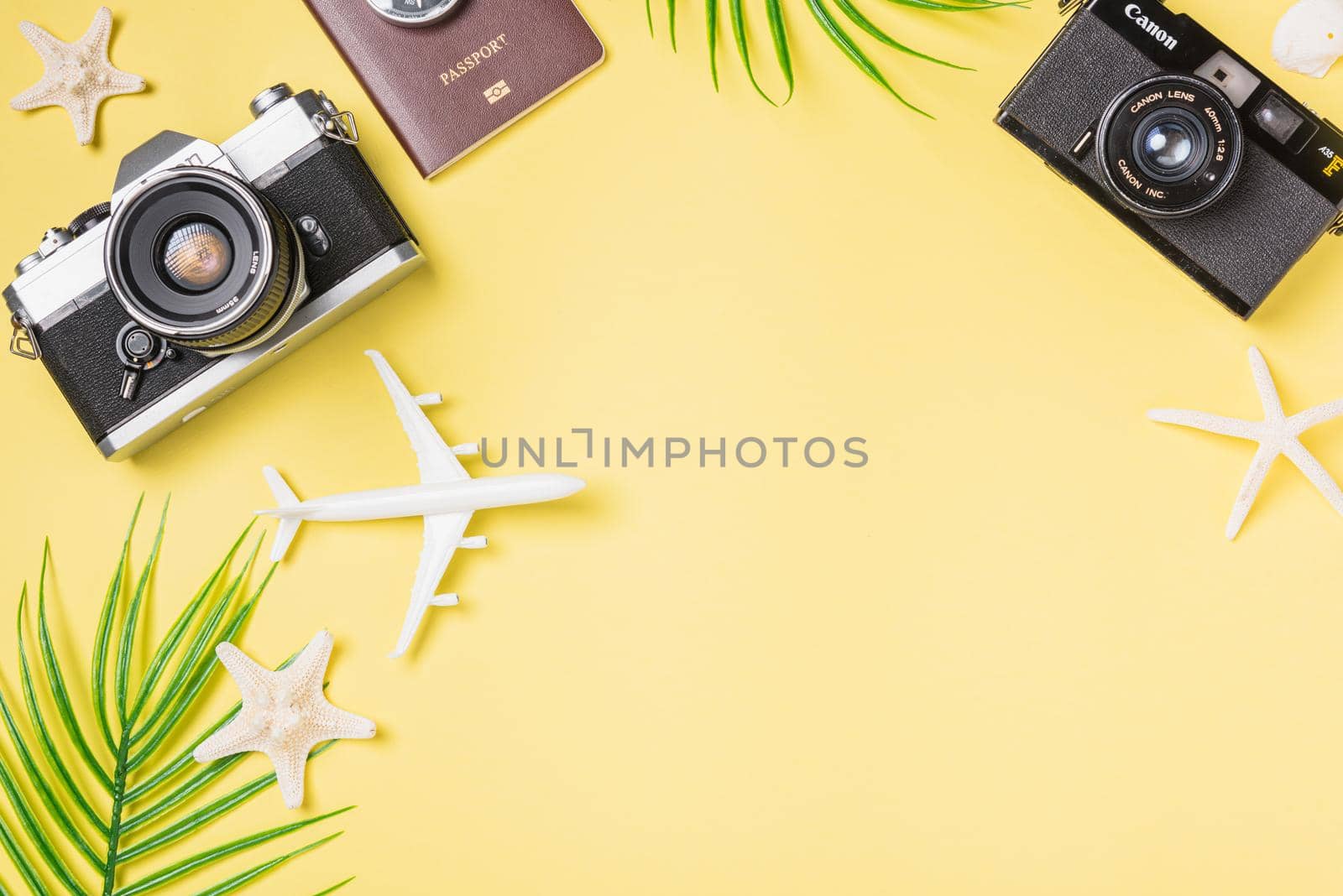 camera films, airplane, leaves, starfish traveler tropical beach accessories by Sorapop