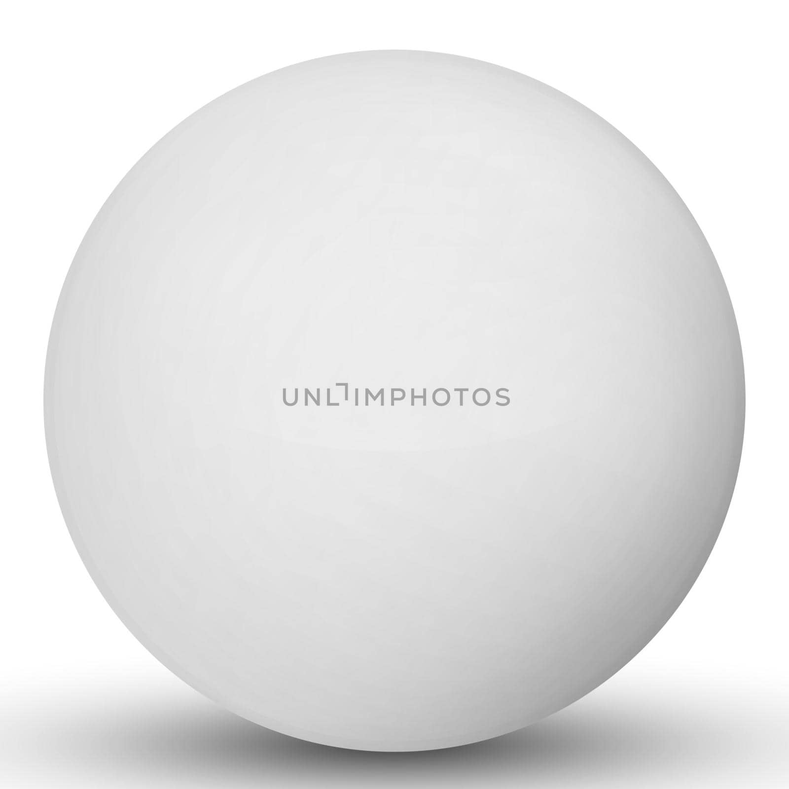 Glass white ball or precious pearl. Glossy realistic ball, 3D abstract vector illustration highlighted on a white background. Big metal bubble with shadow. by allaku