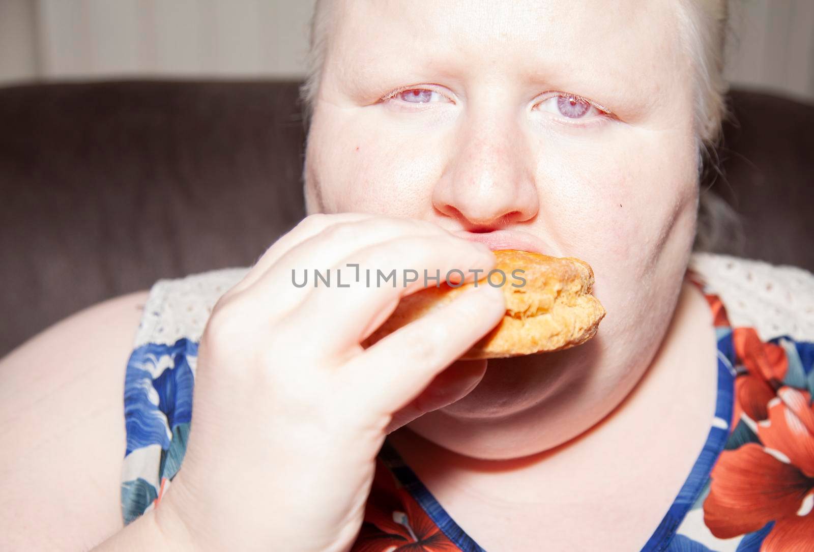 Woman Eating Buttermilk Biscuit by tornado98