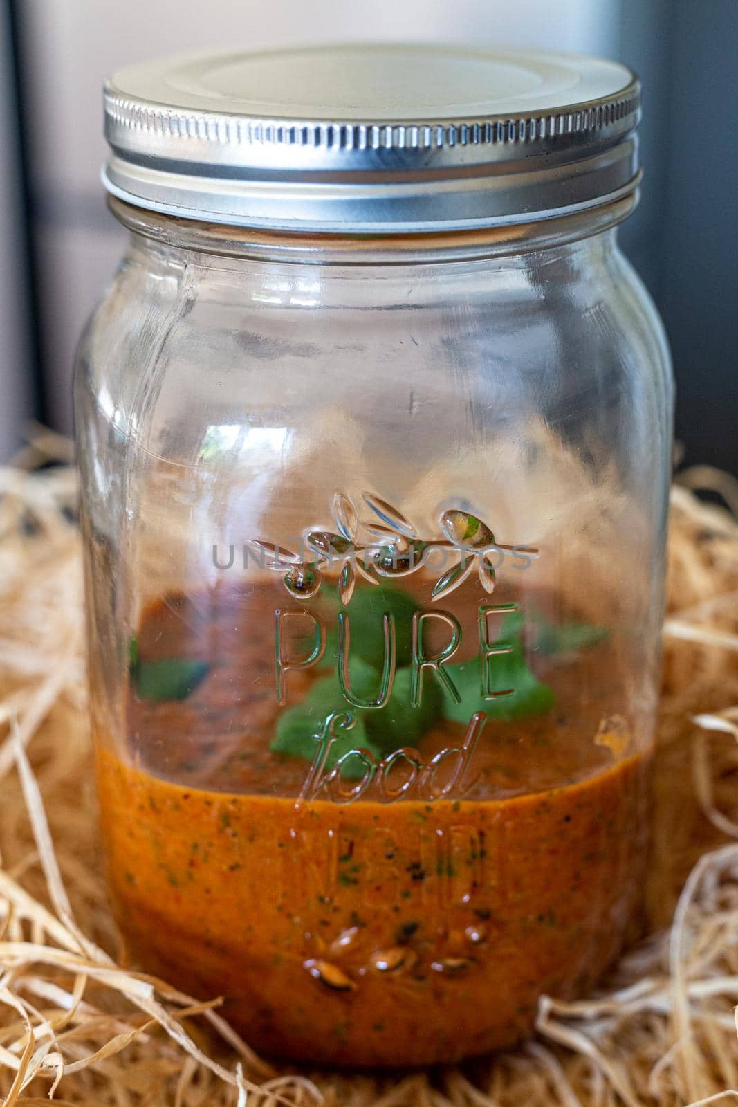 Red Chimichurri self made in a glass jar by mlechanteur