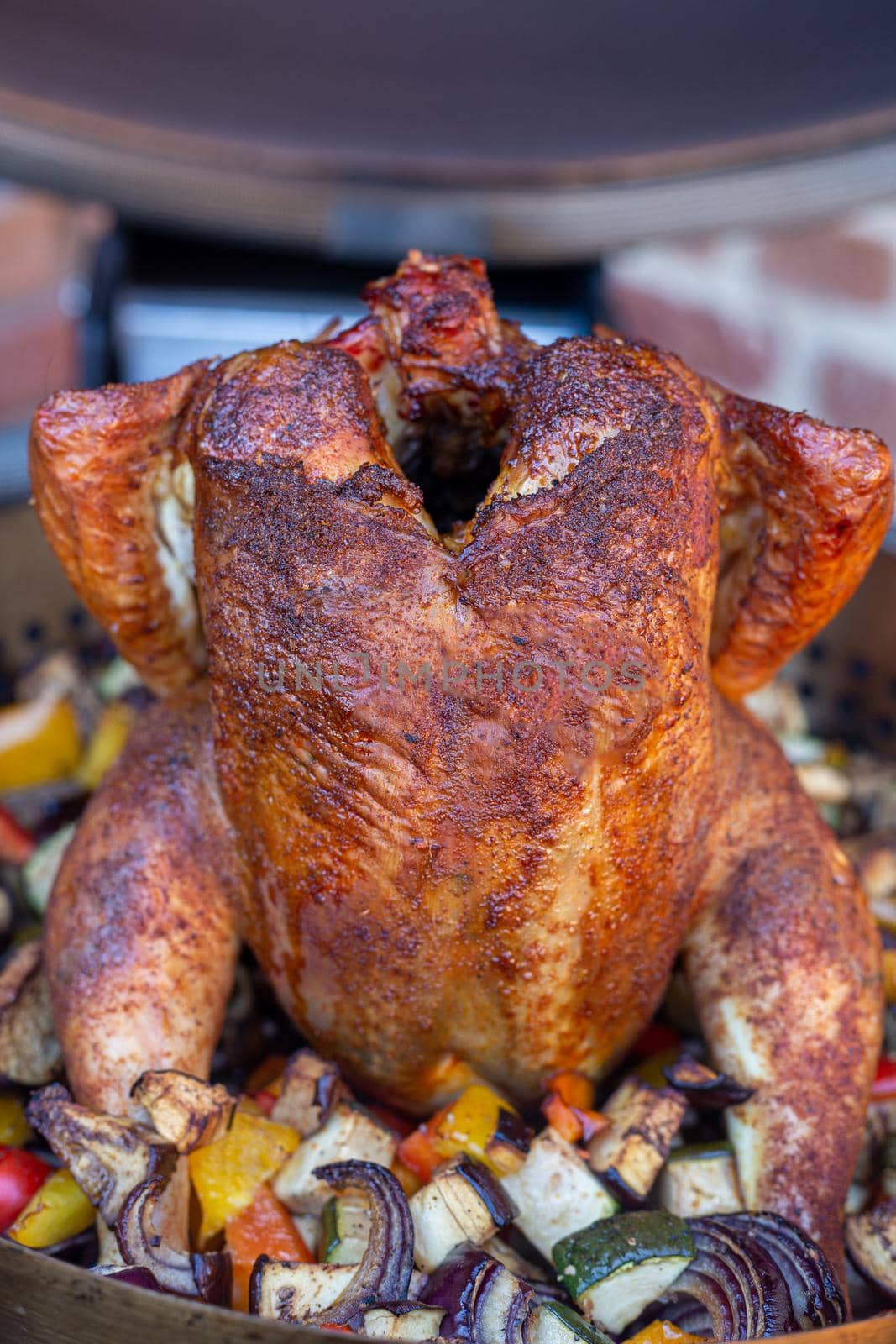 Rubbed Beer can chicken on barbecue by mlechanteur