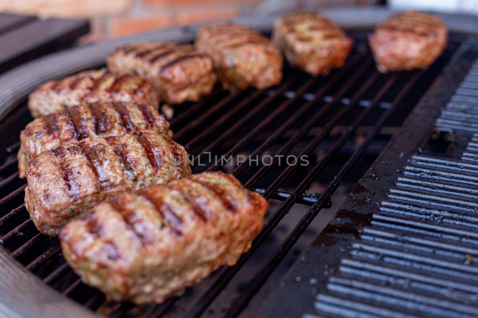 Greek suzuki beef with grillmarks on grill