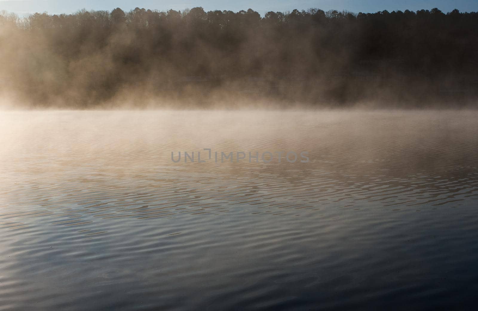 Chilly, misty morning on Lake DeSoto, Arkansas