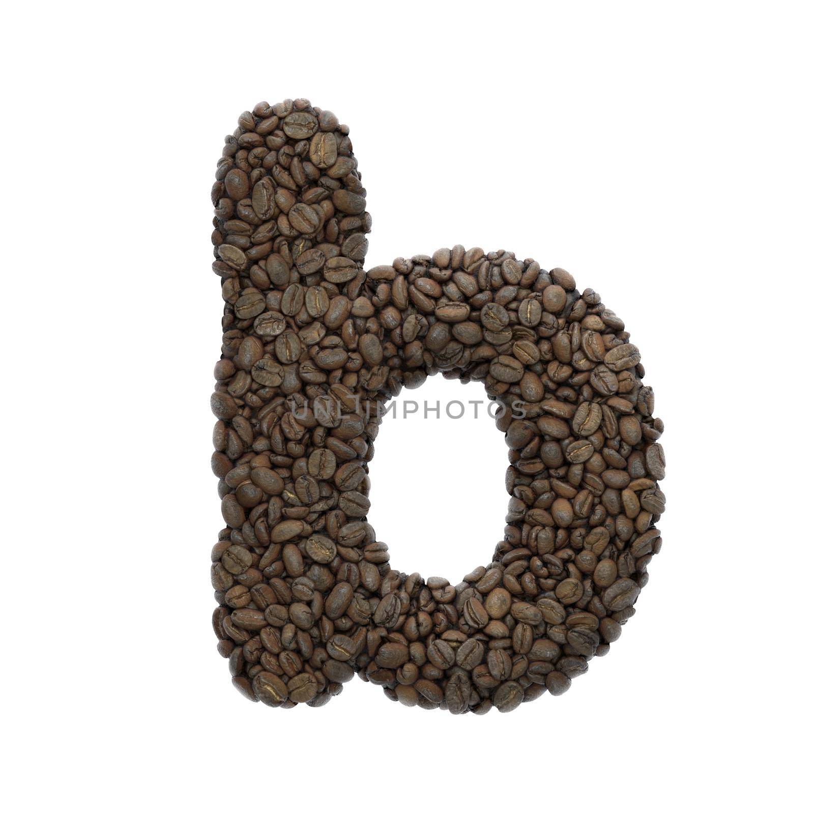 Coffee letter B - Lower-case 3d roasted beans font - Suitable for Coffee, energy or insomnia related subjects by chrisroll