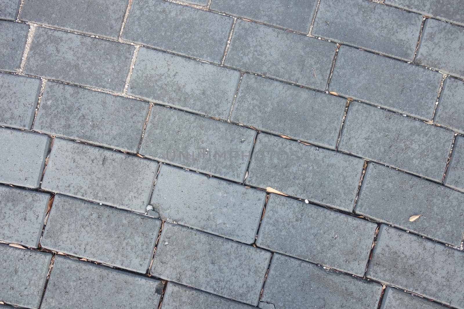 Closeup texture of brick floor. A background of a weathered old exterior brick floor with copy space for text