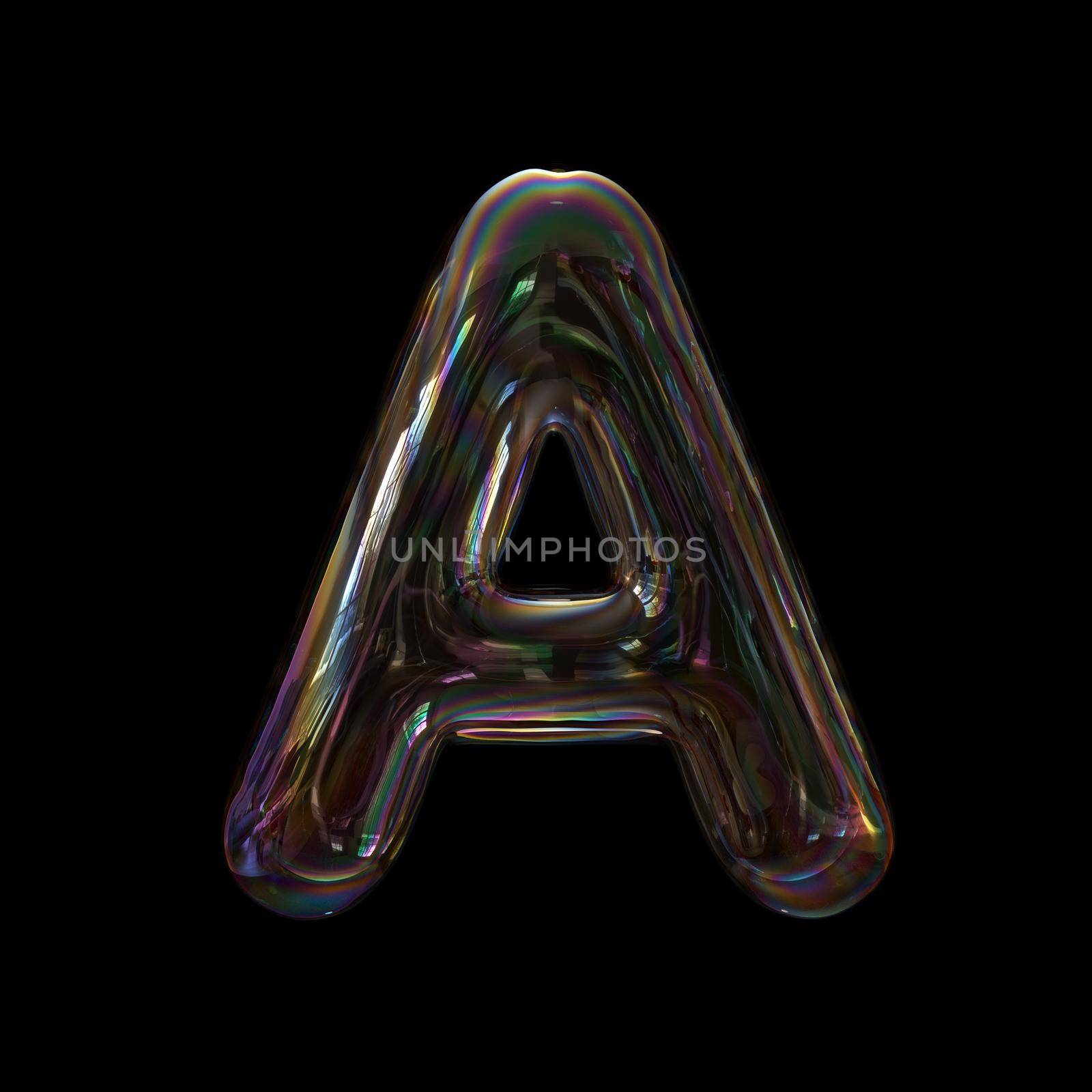 bubble writing alphabet letter A - Upper-case 3d font isolated on a black background.
This 3d font collection is well-suited for various creative projects including but not limited to : Childhood. events. nature...