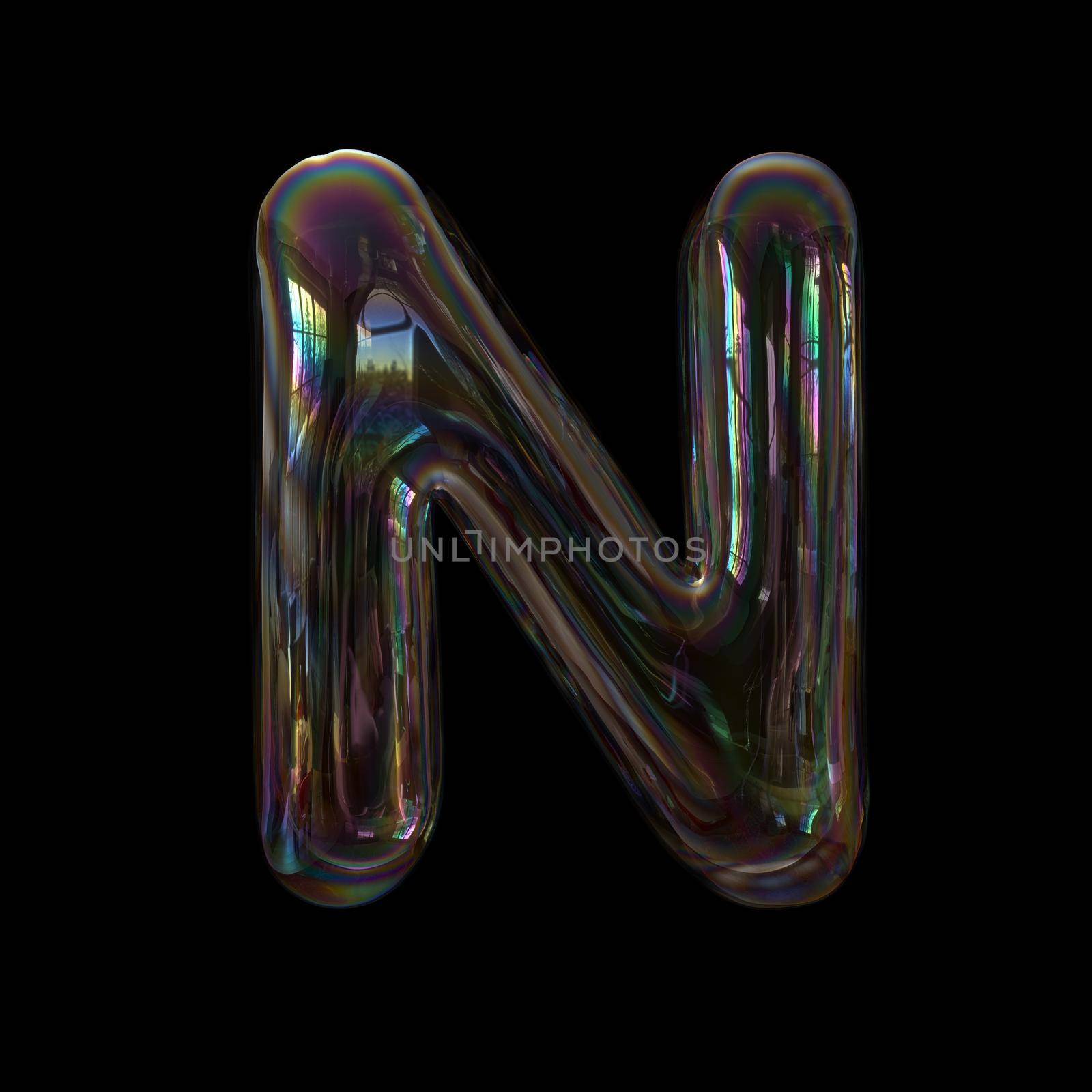 bubble writing alphabet letter N - Upper-case 3d font isolated on a black background.
This 3d font collection is well-suited for various creative projects including but not limited to : Childhood. events. nature...