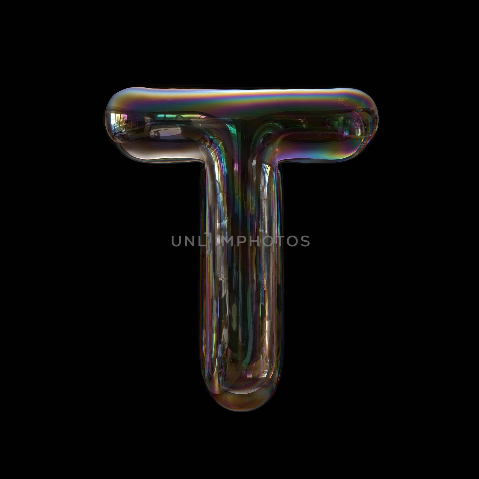 soap bubble character T - Uppercase 3d letter by chrisroll