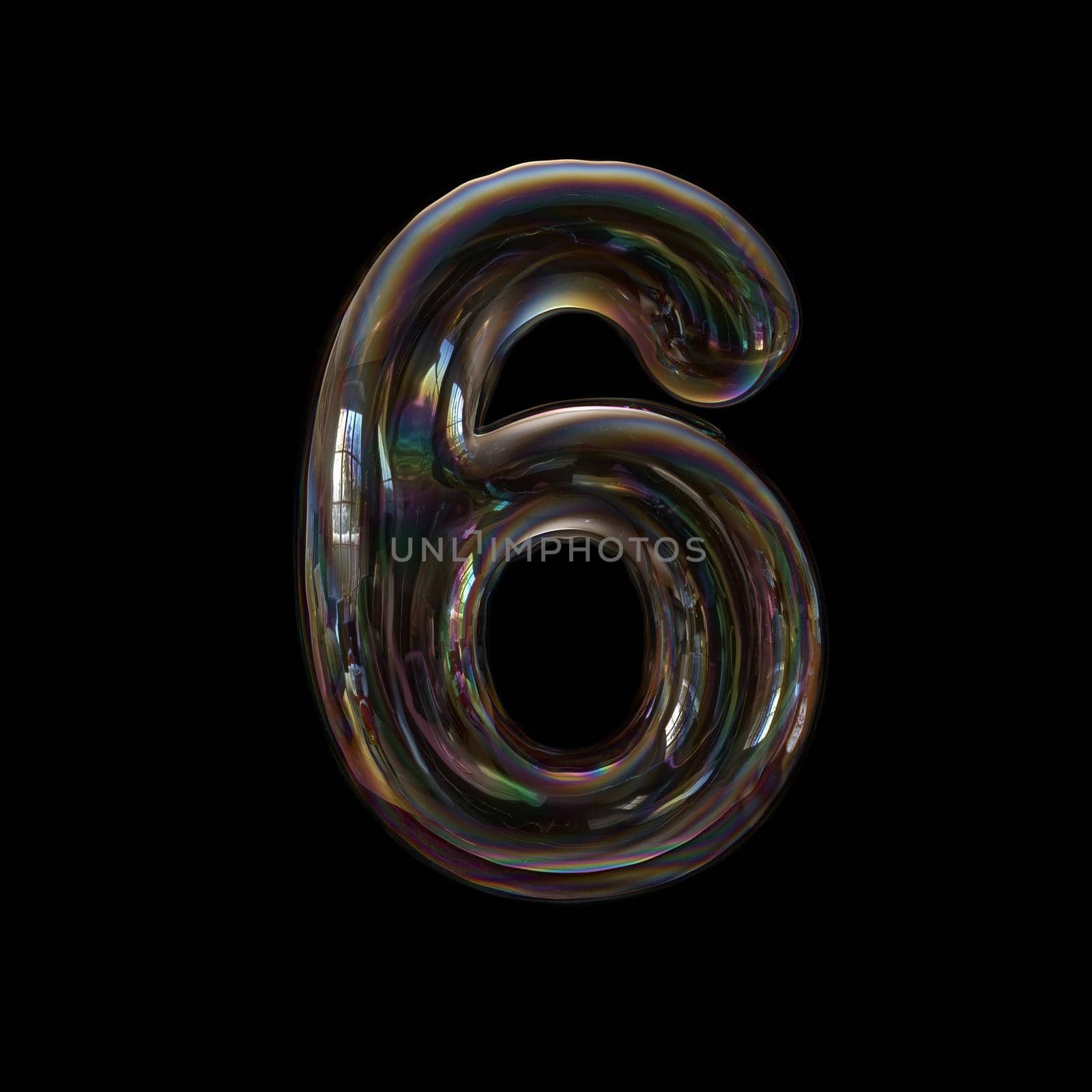 bubble digit 6 - 3d number by chrisroll