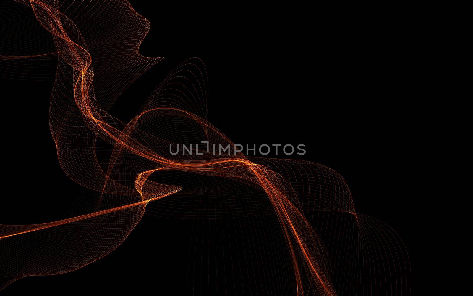 Dark abstract background with a glowing abstract waves by teerawit