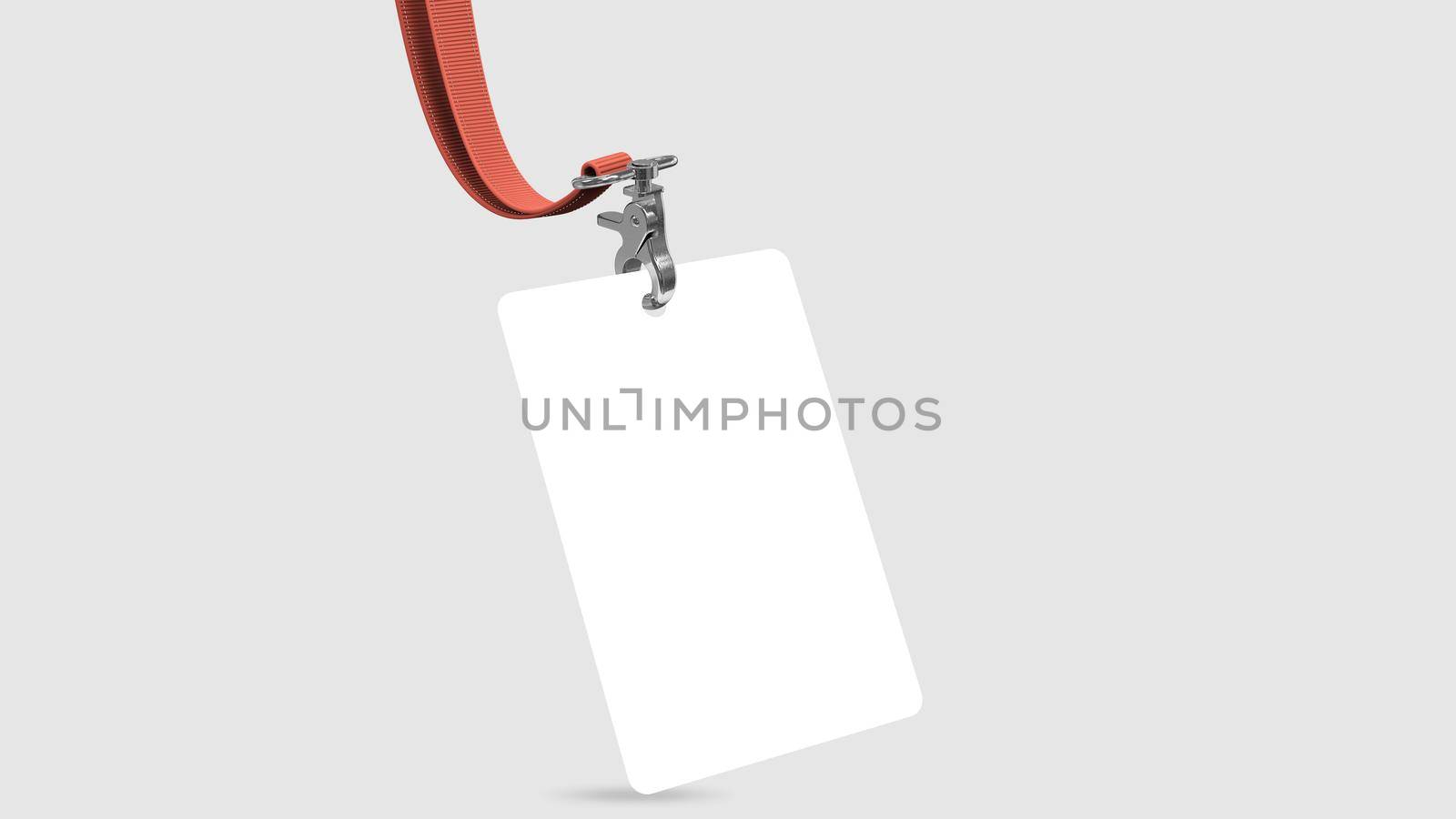 Corporate ID Card Mockup With Lanyard Mockup Front Perspective View