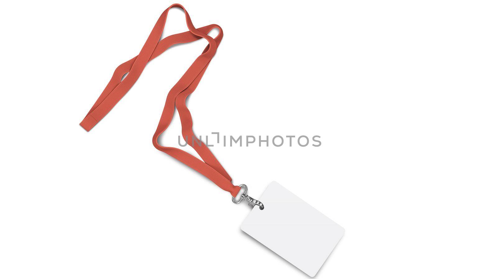 Corporate ID Card Mockup With Lanyard Mockup Top View