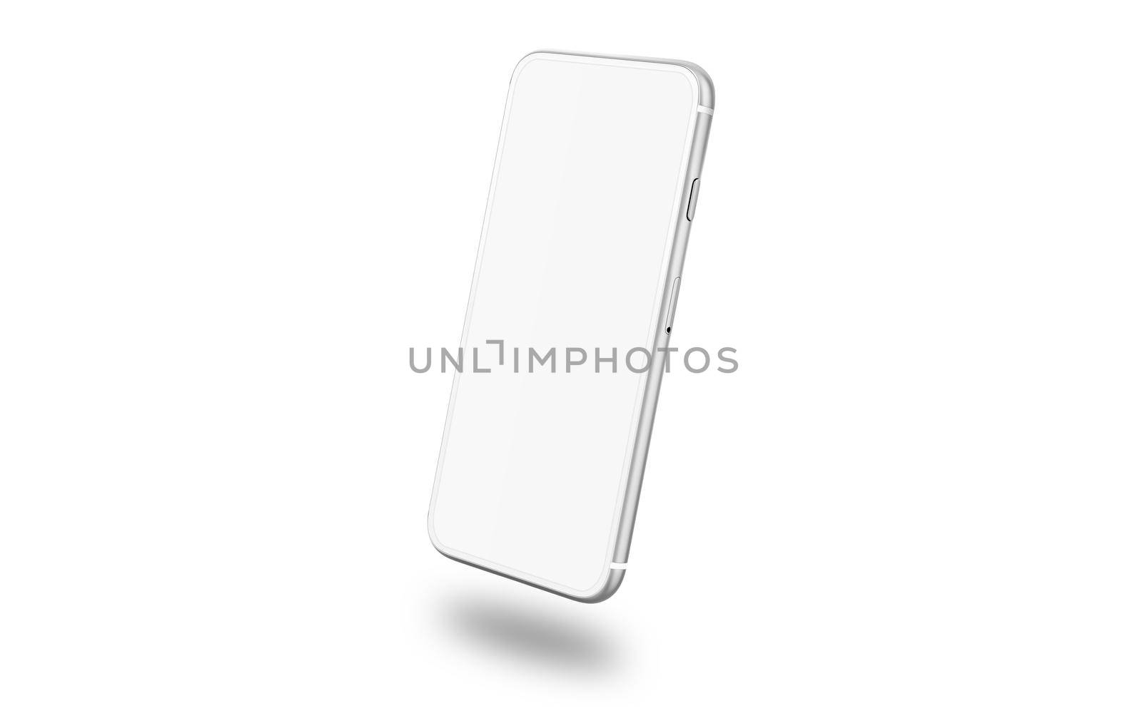 Floating Silver Phone Mockup