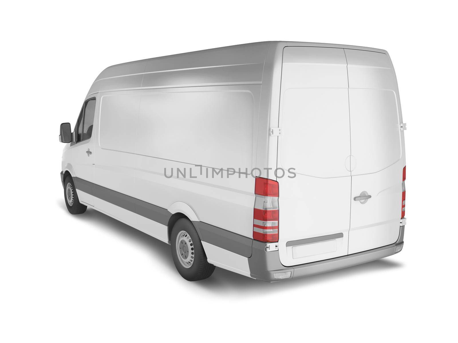 PHOTOREALISTIC VAN MOCKUP BACK PERSPECTIVE