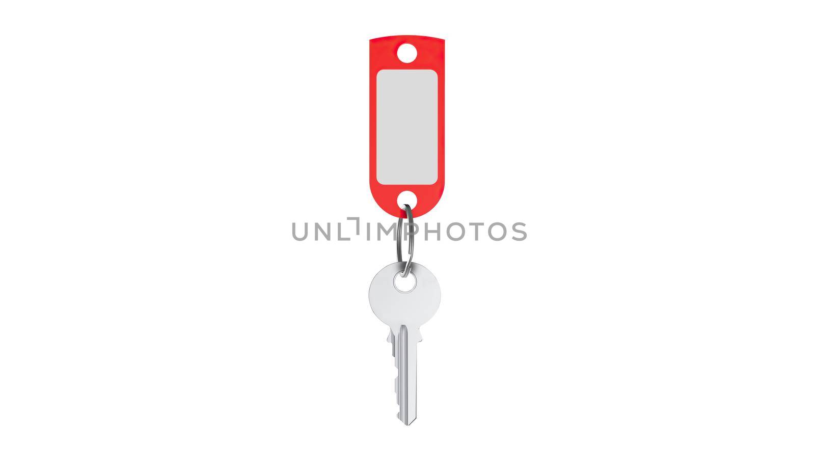 Plastic Keychain Mockup With Key Front View