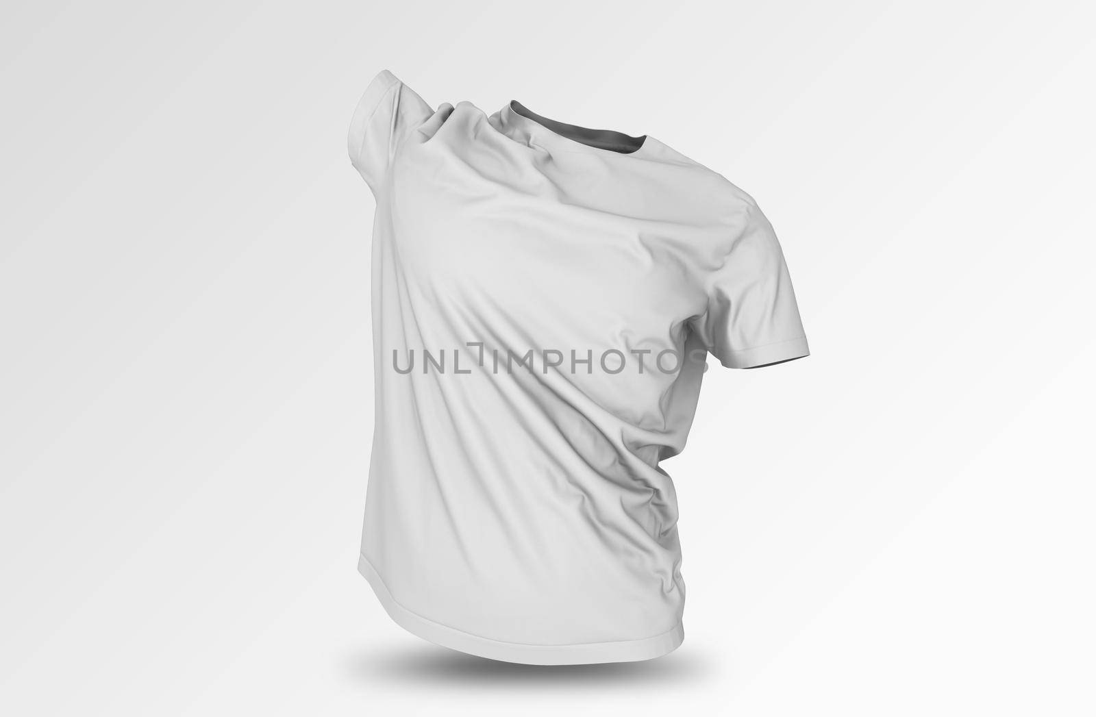 Realistic Floating Unisex T-Shirt Mockup