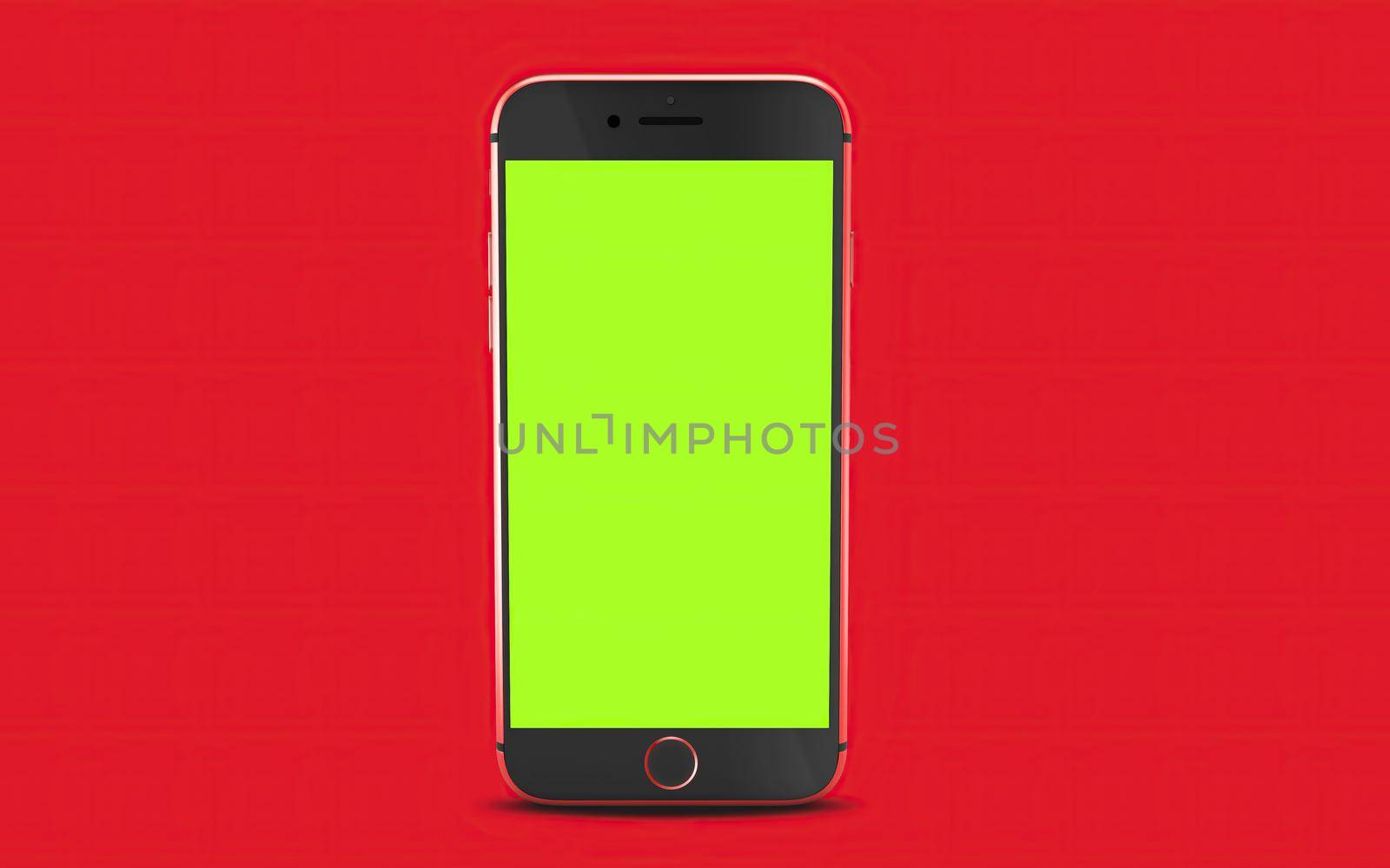 Red Phone Mockup Front View