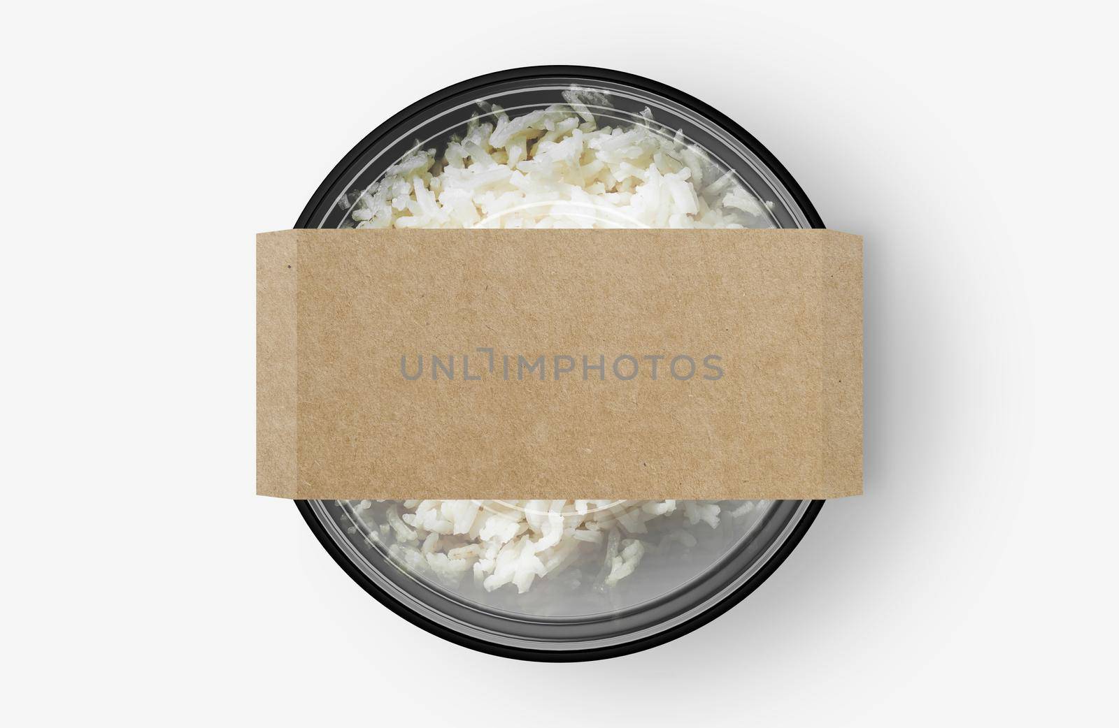 Rice Food Container With Cover Sticker Mockup