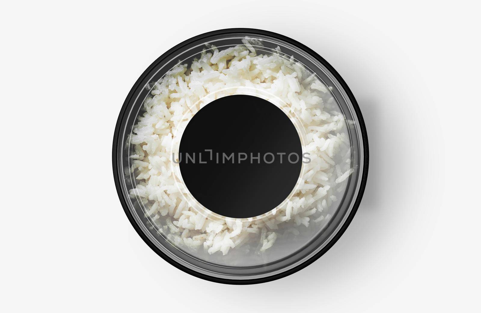 Rice Food Container With Sticker Mockup