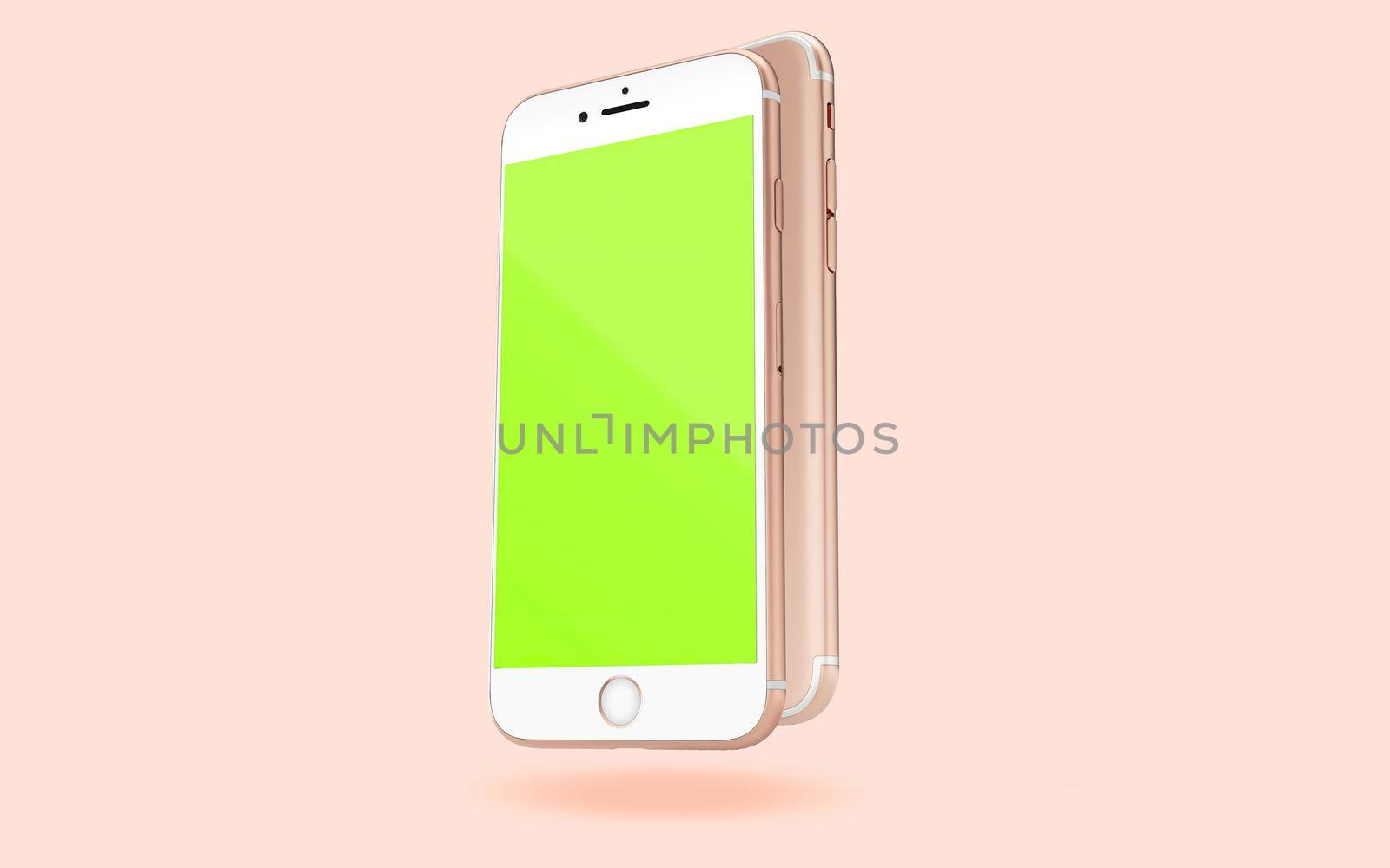 Rose Gold Phone Front and Back View Mockup