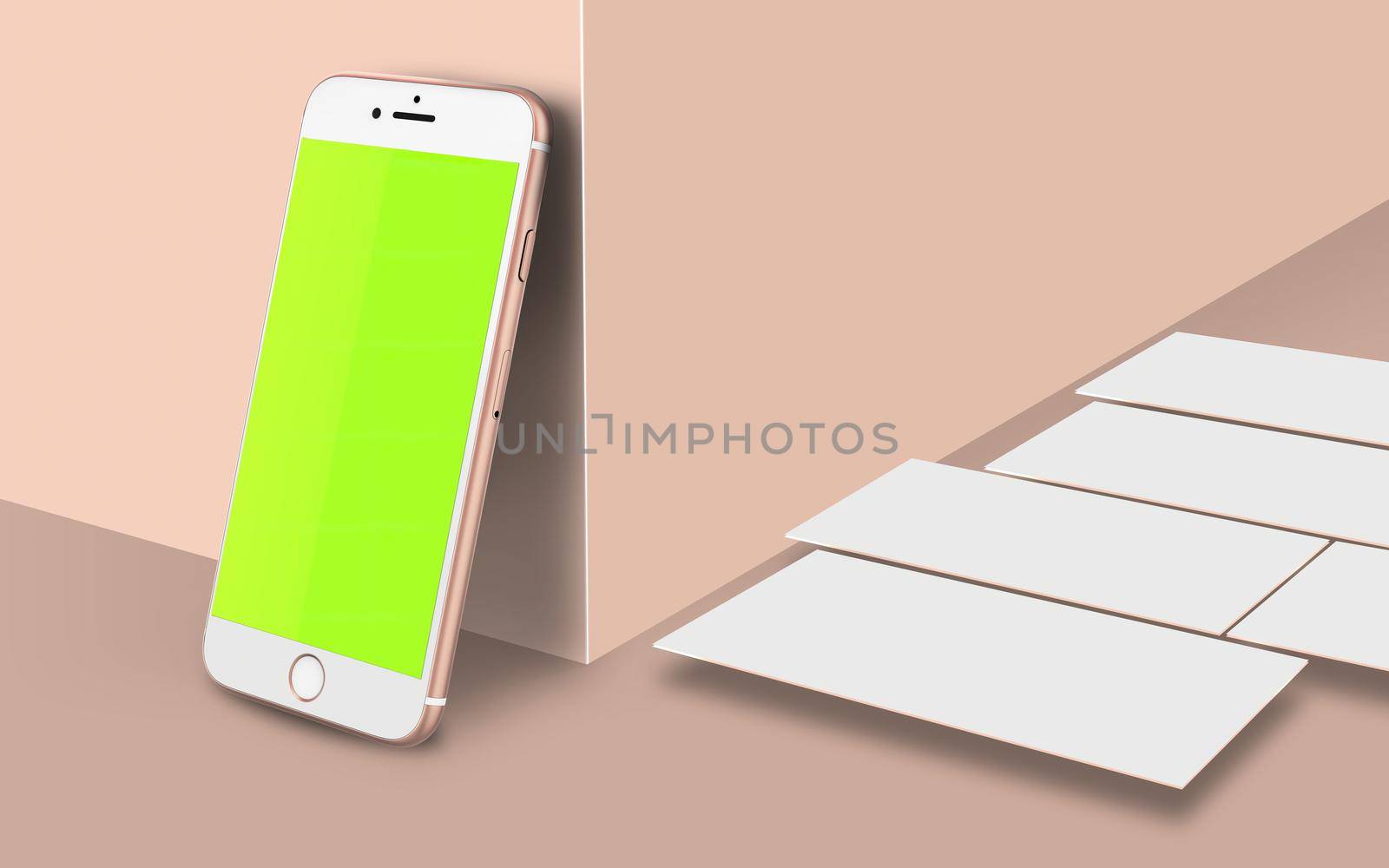 Rose Gold Phone Mockup Stage