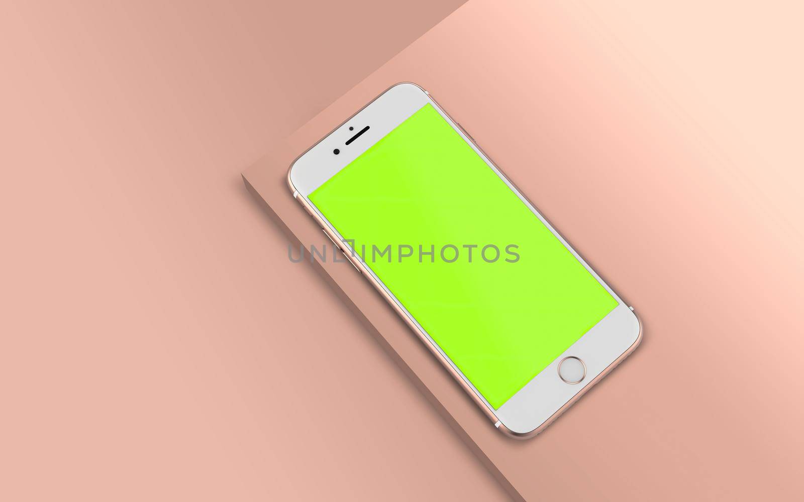 Rose Gold Phone Top View Mockup