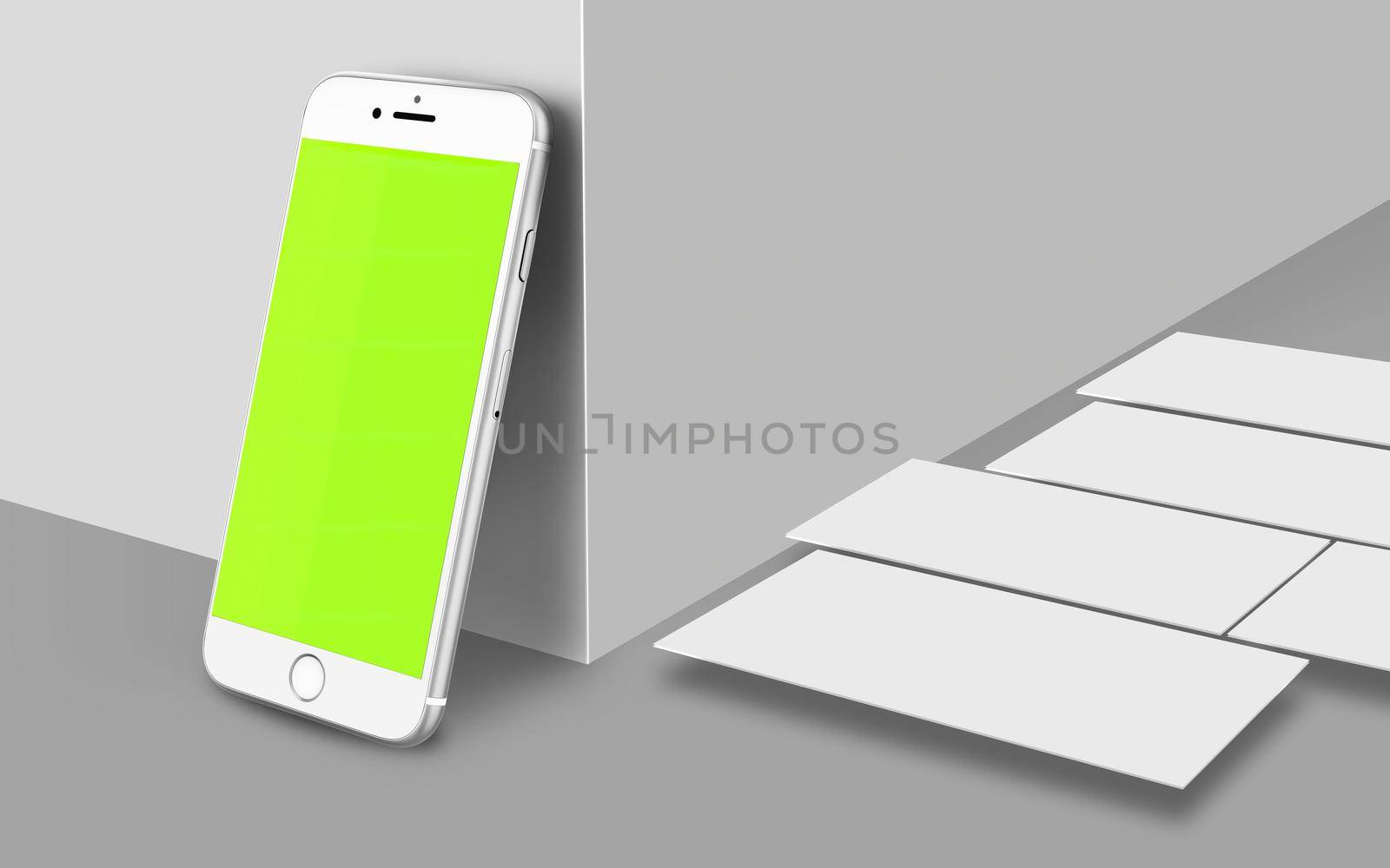 Silver Phone Mockup Stage