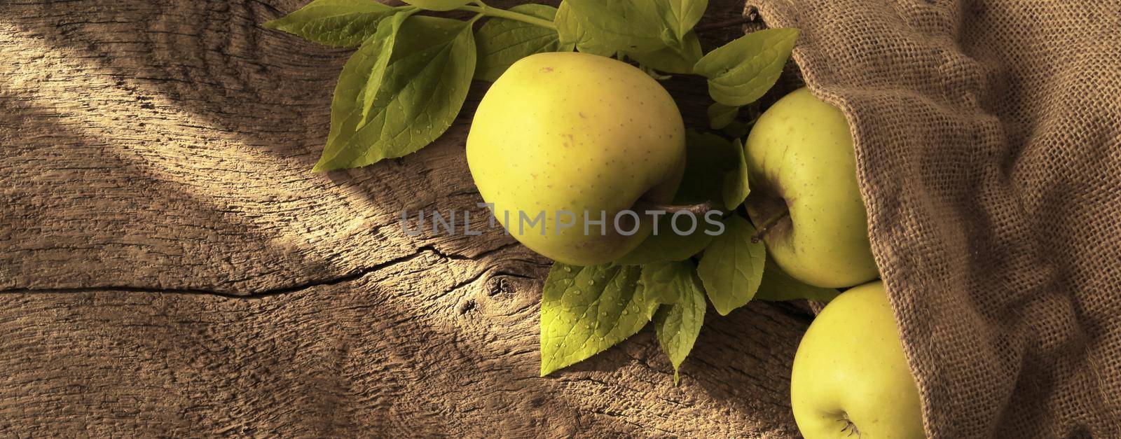 Rustic autumn kitchen top with apples by NelliPolk